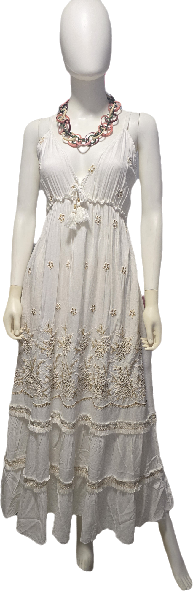 White Bohemian Maxi Dress