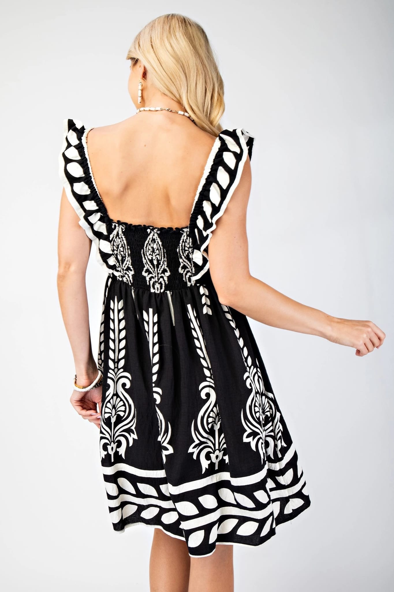 Black and White Patterned Dress