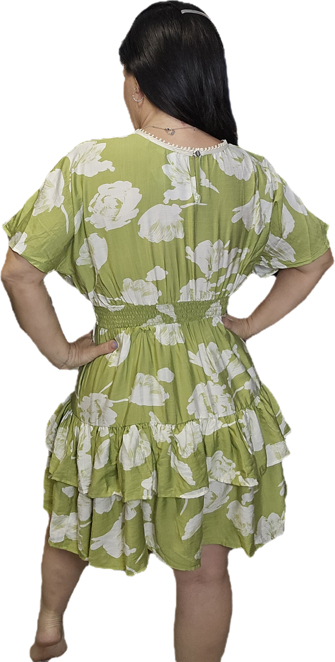 Green Floral Summer Dress