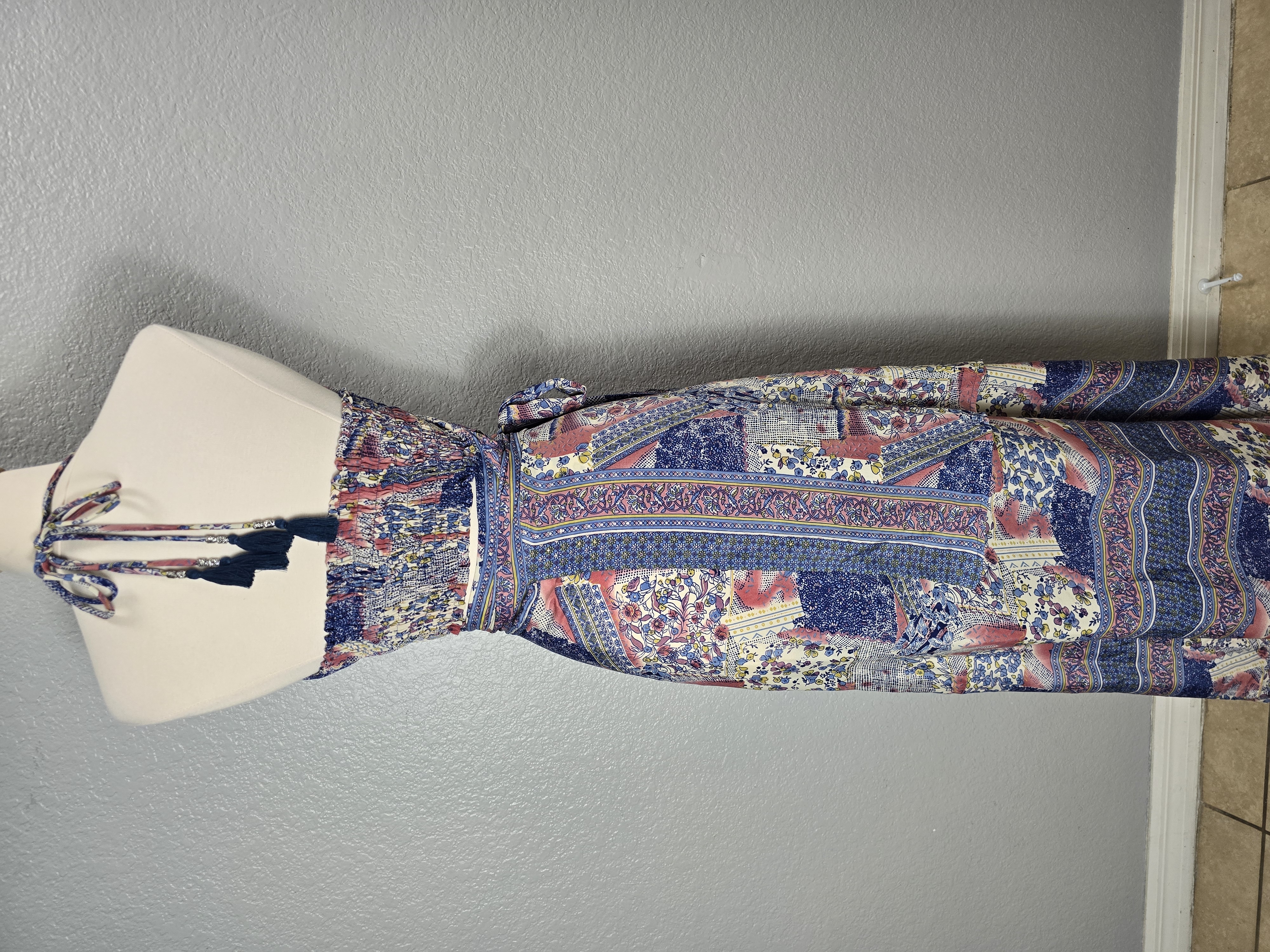 Bohemian Print Wrap Around Maxi Dress