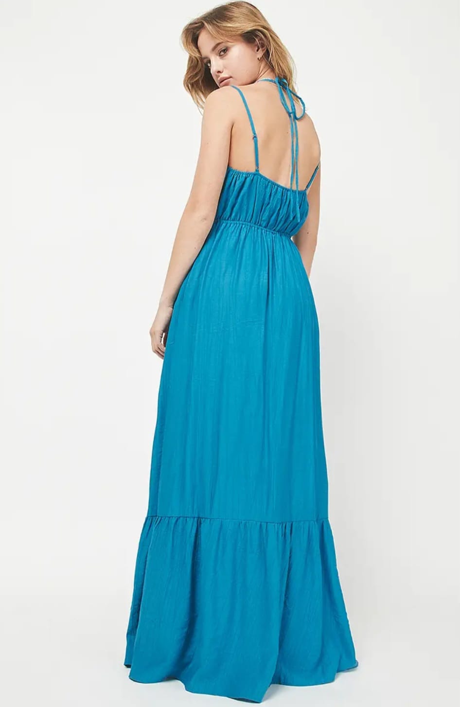 Blue Halter Maxi Dress