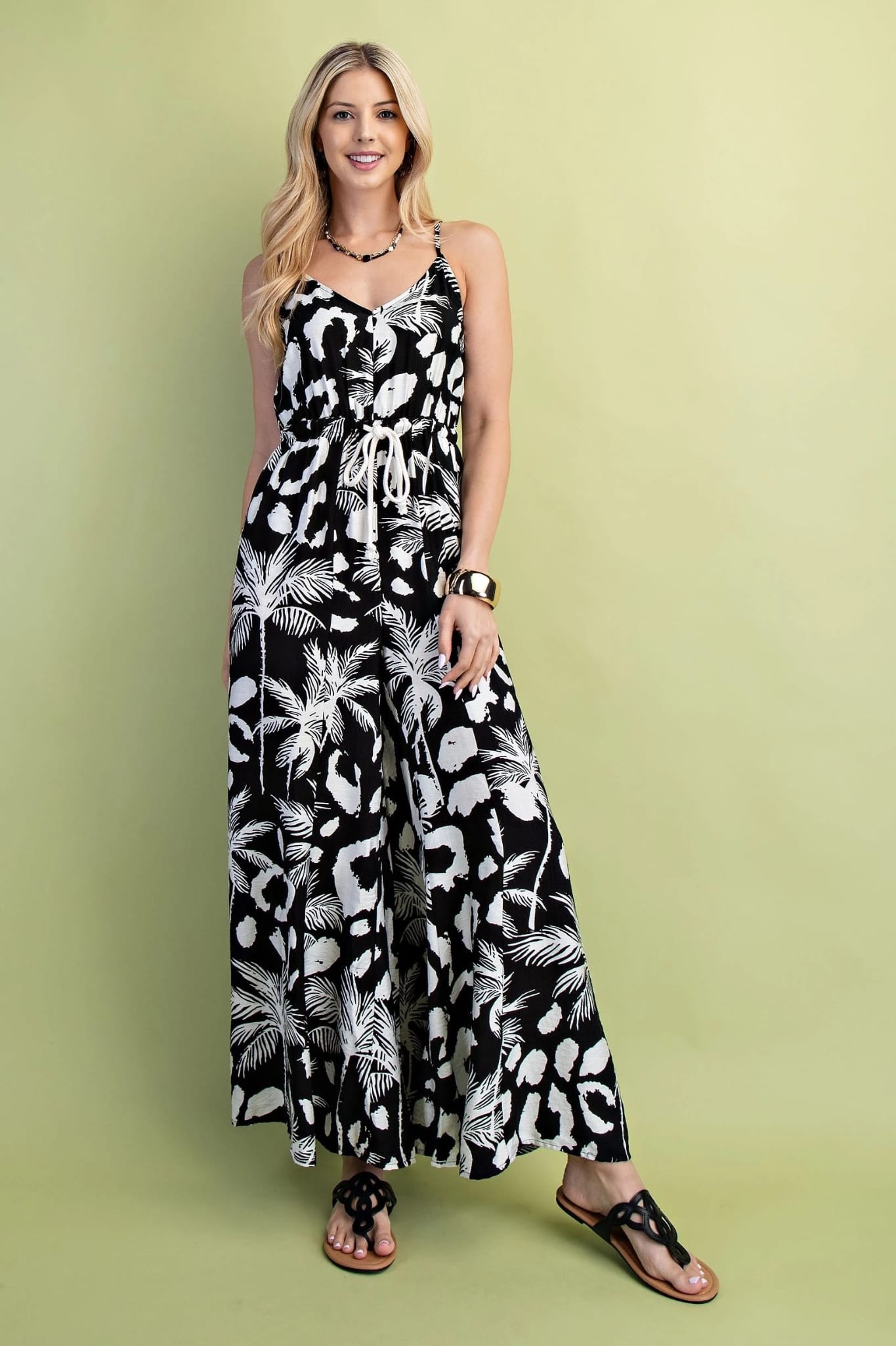 Tropical Print Jumpsuit Palazzo