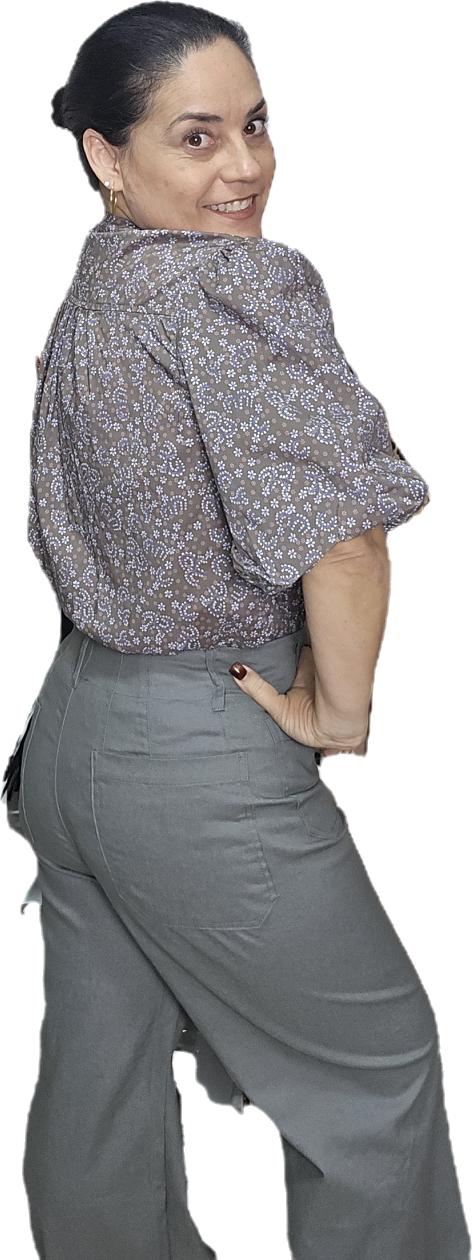 Women's Wide-Leg Gray Trousers