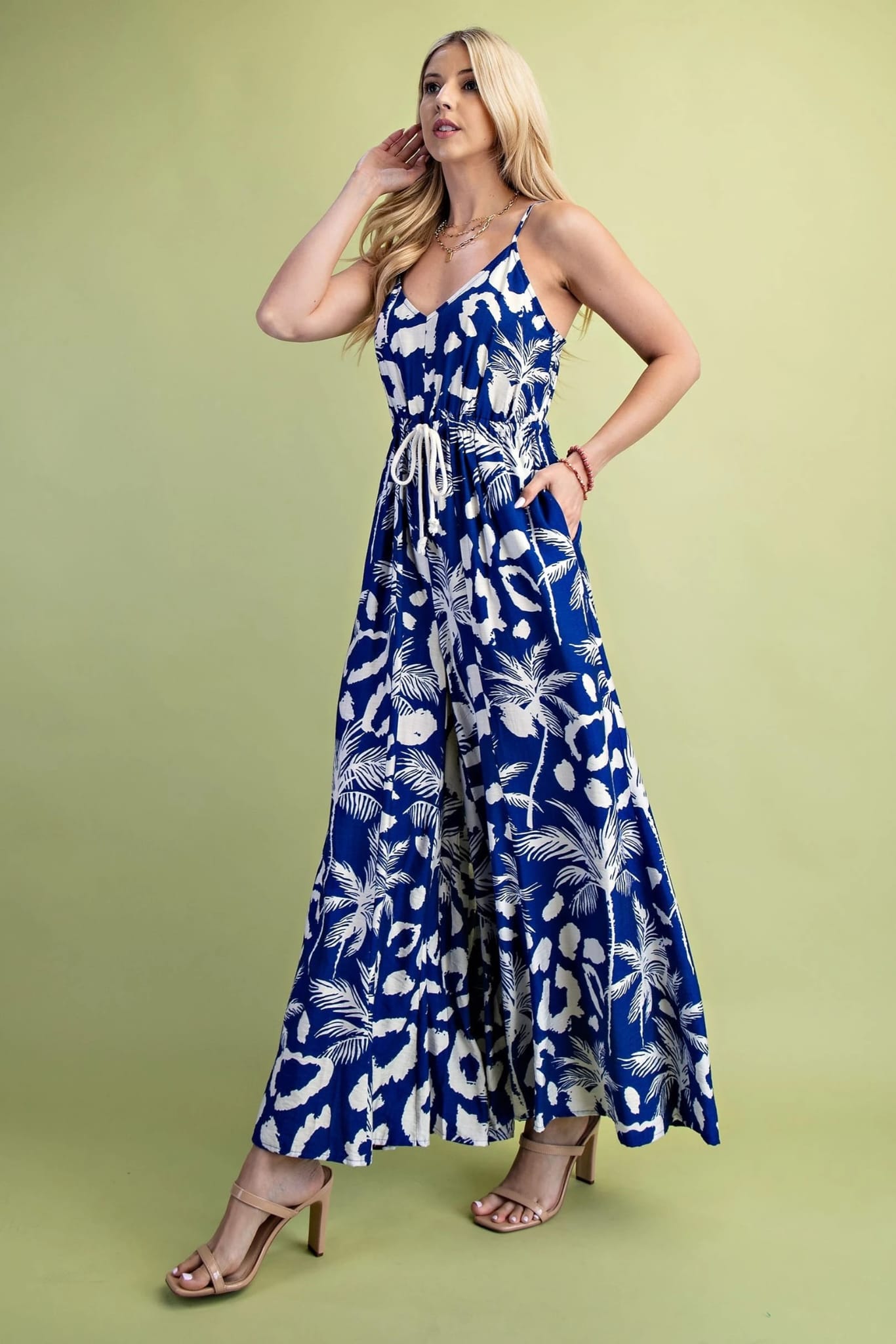 Tropical Print Jumpsuit Palazzo