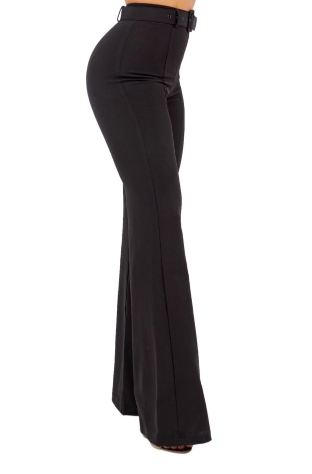 Black or Brown High-Waisted Wide Leg Pants