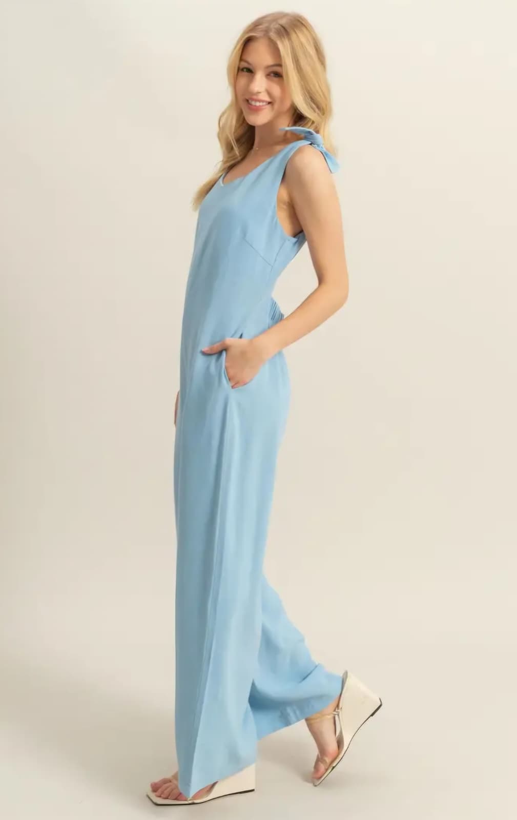 Light Blue Sleeveless Jumpsuit
