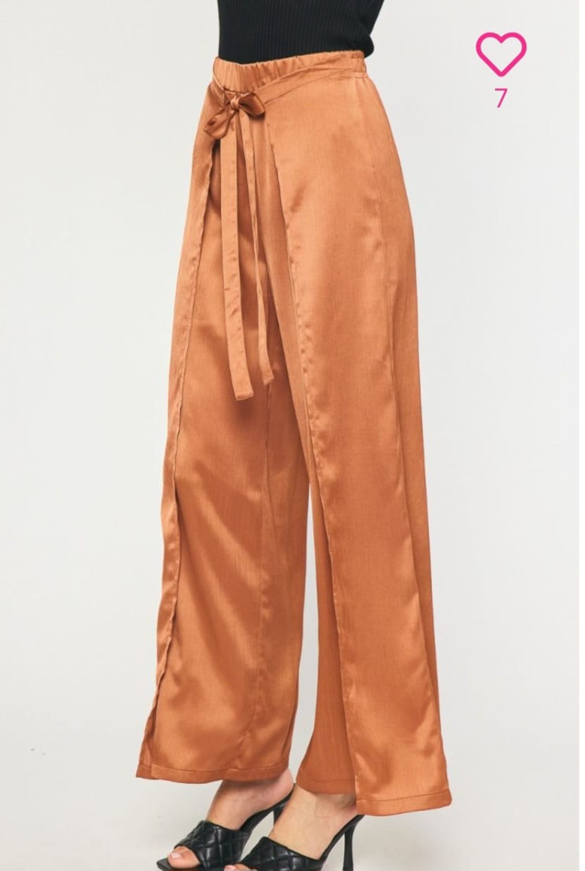 Satin Wide-Leg Trousers