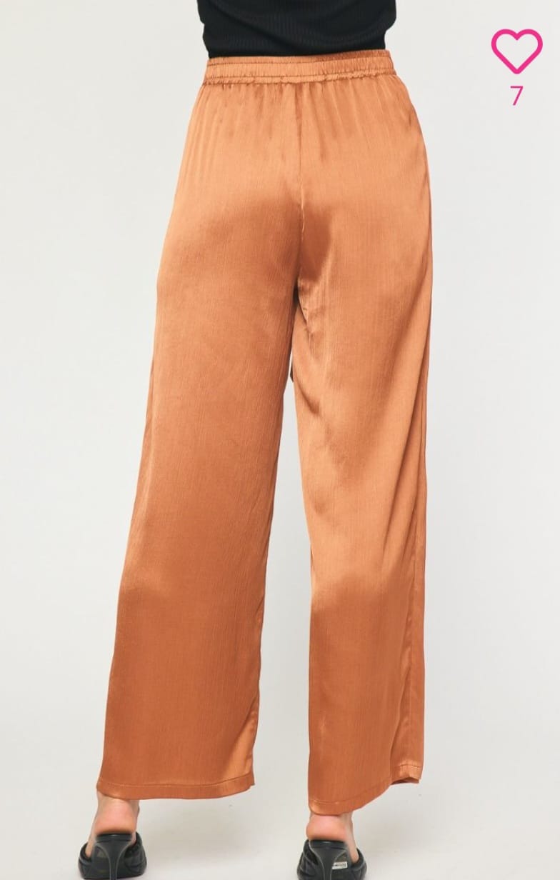 Satin Wide-Leg Trousers