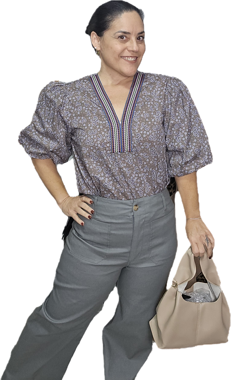 Women's Wide-Leg Gray Trousers