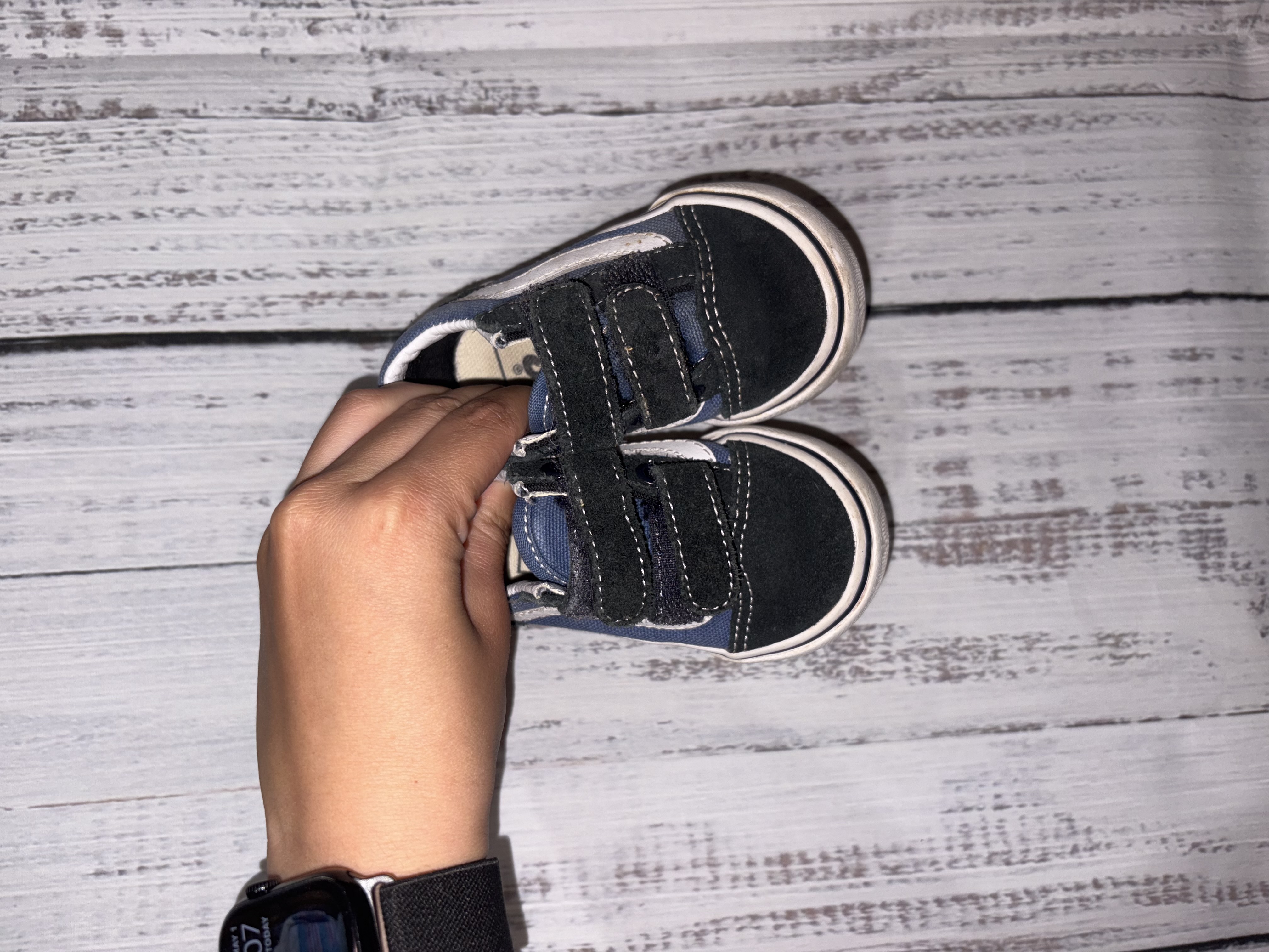 Blue/Black Vans 