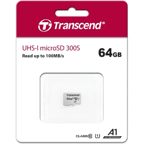 Transcend | 64GB MicroSDXC/SDHC 300S Class 10 Memory Card