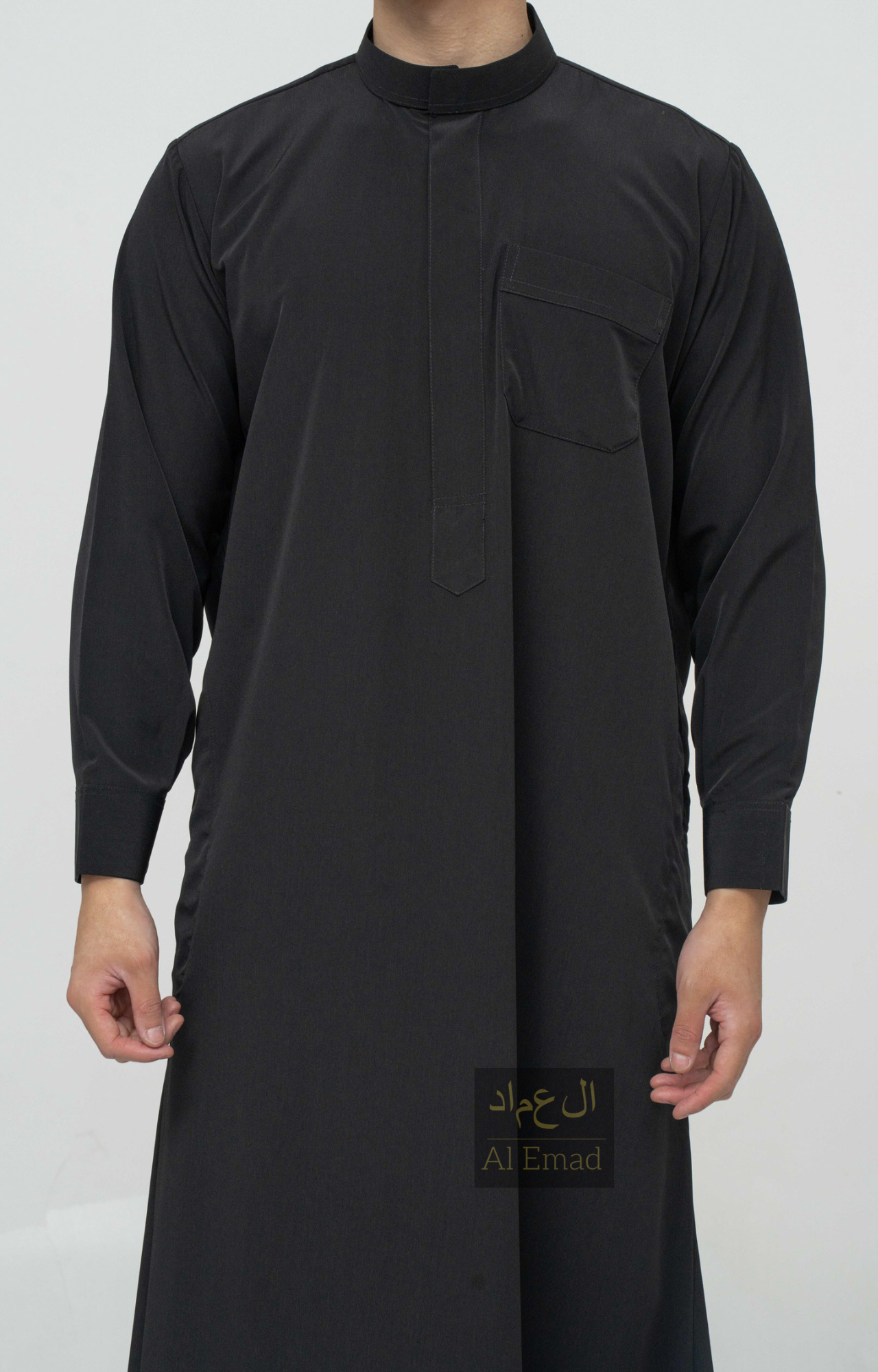 Qamis Saoudien Noir - Manchettes rigides