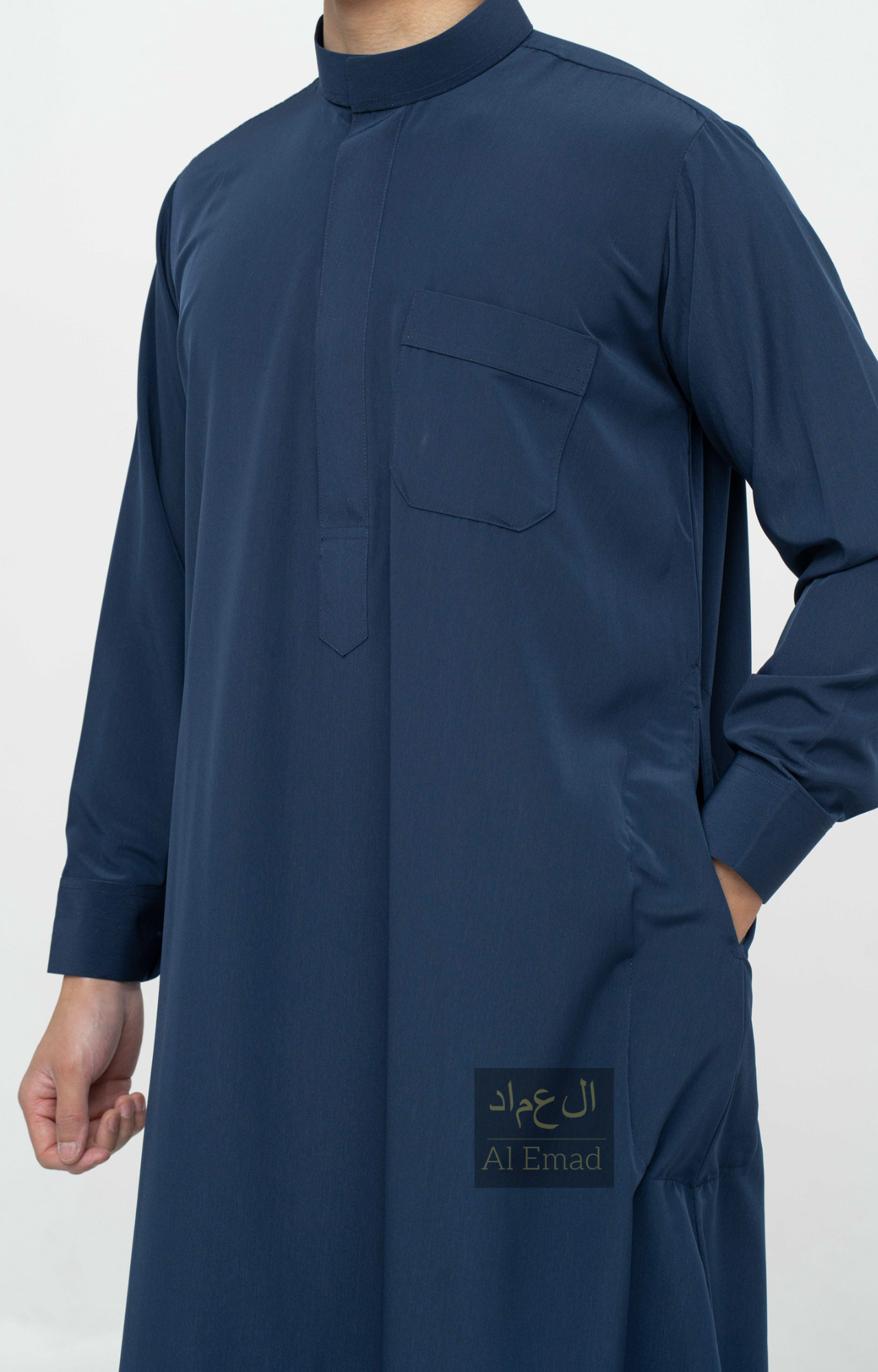 Qamis Saoudien Bleu Marine - Manchettes rigides