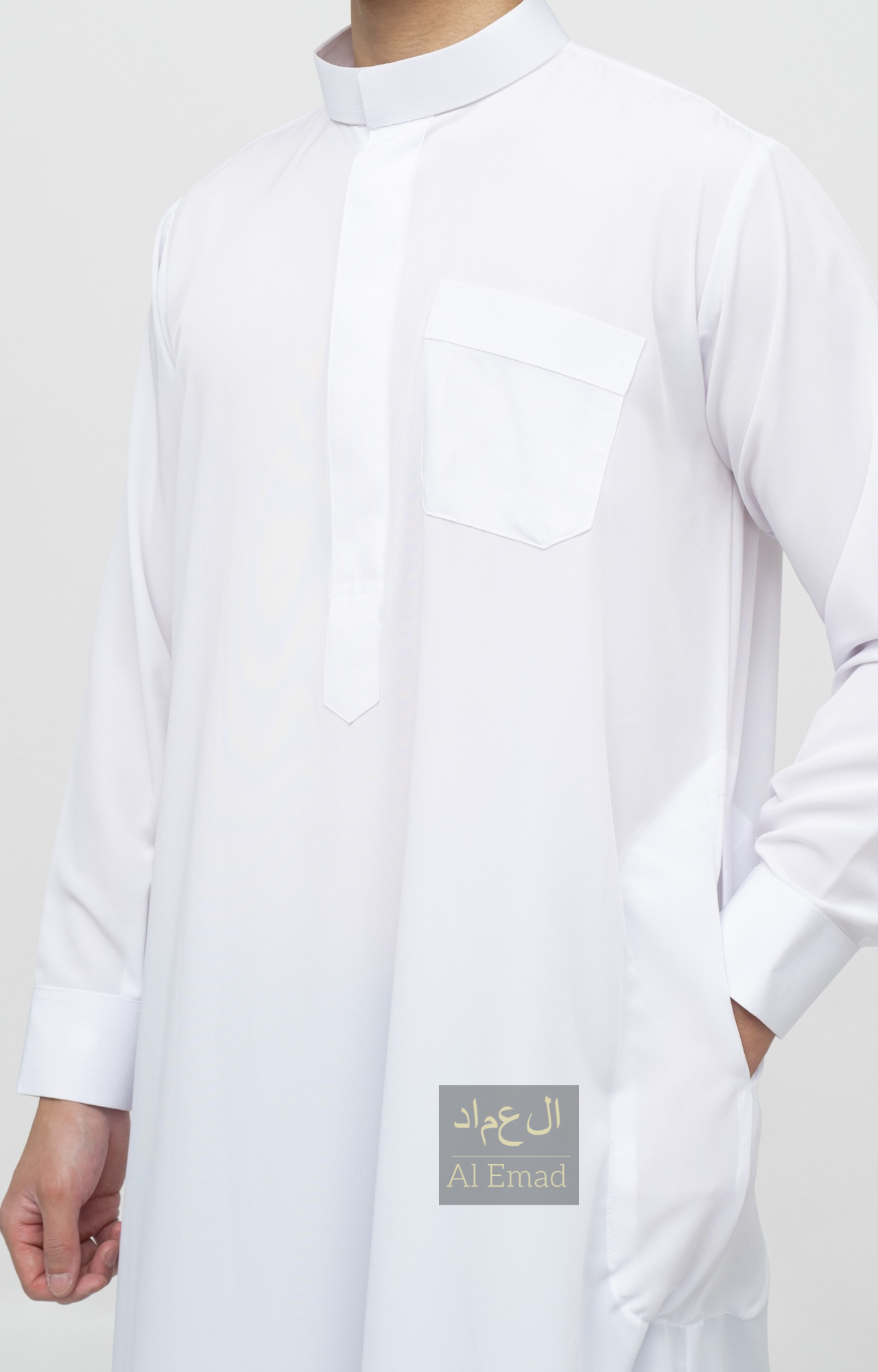 Qamis Saoudien Blanc - Manchettes rigides