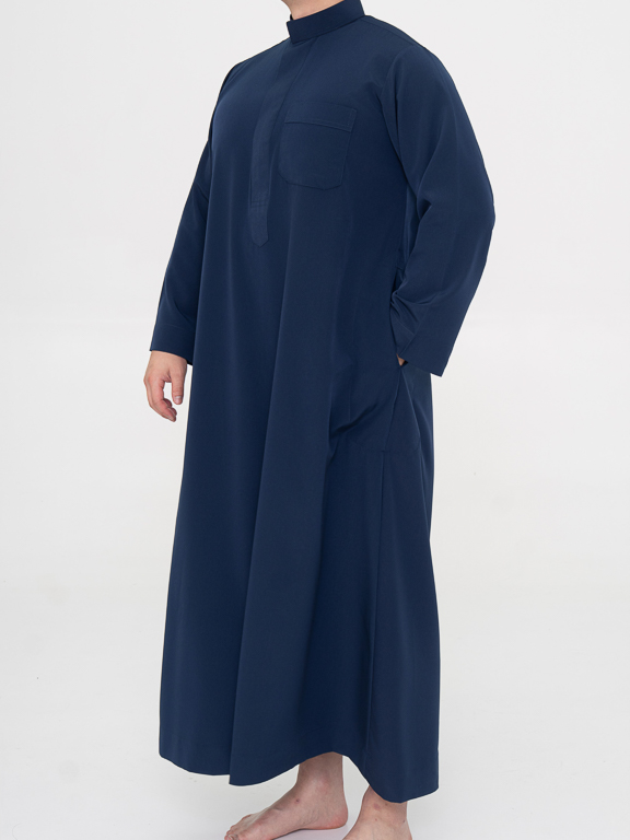 Qamis Saoudien Bleu marine - Manchettes simples