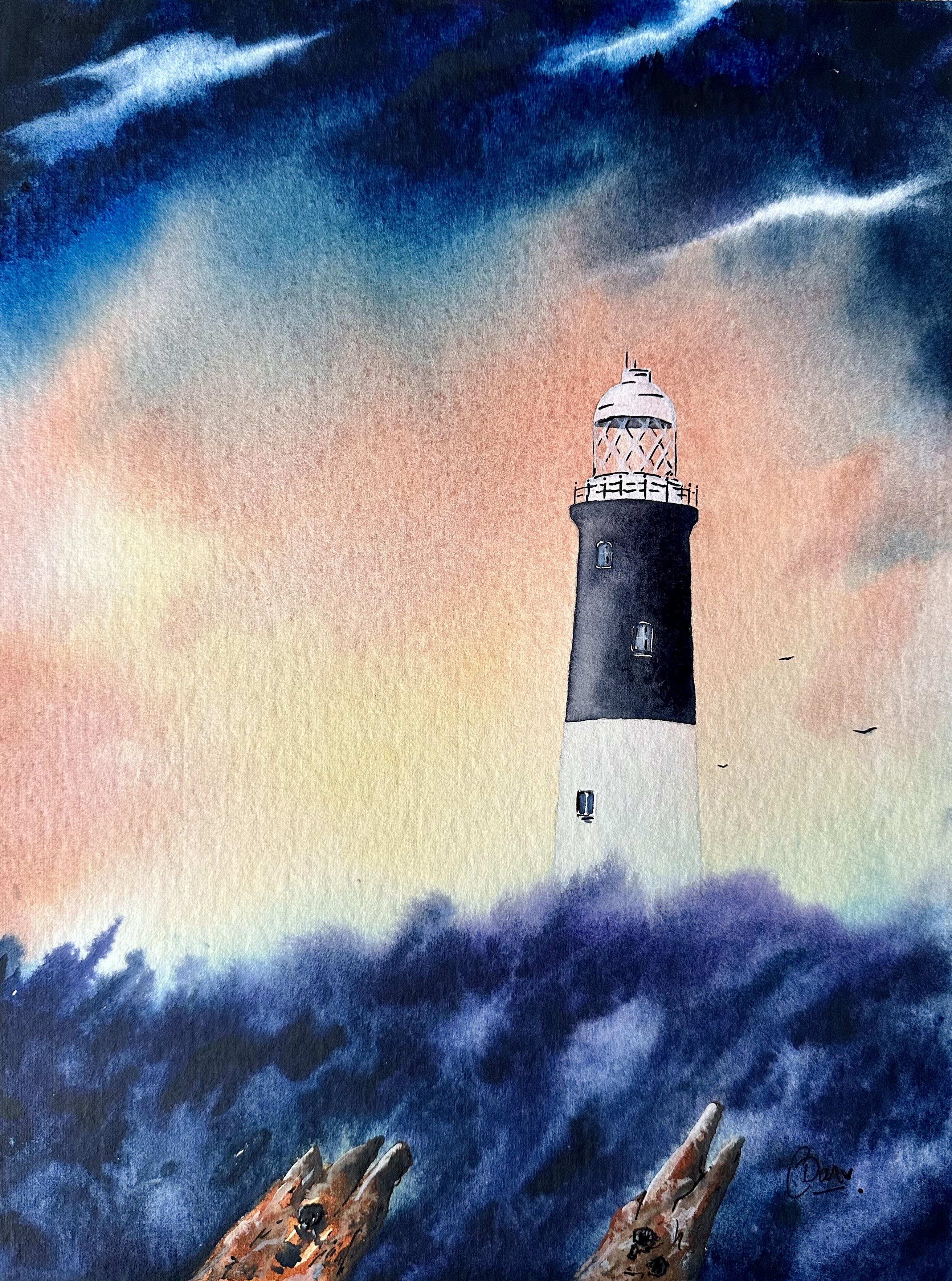 Spurn lighthouse Watercolour Workshop