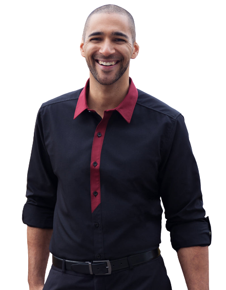 Men's Black and Red Dress Shirt 