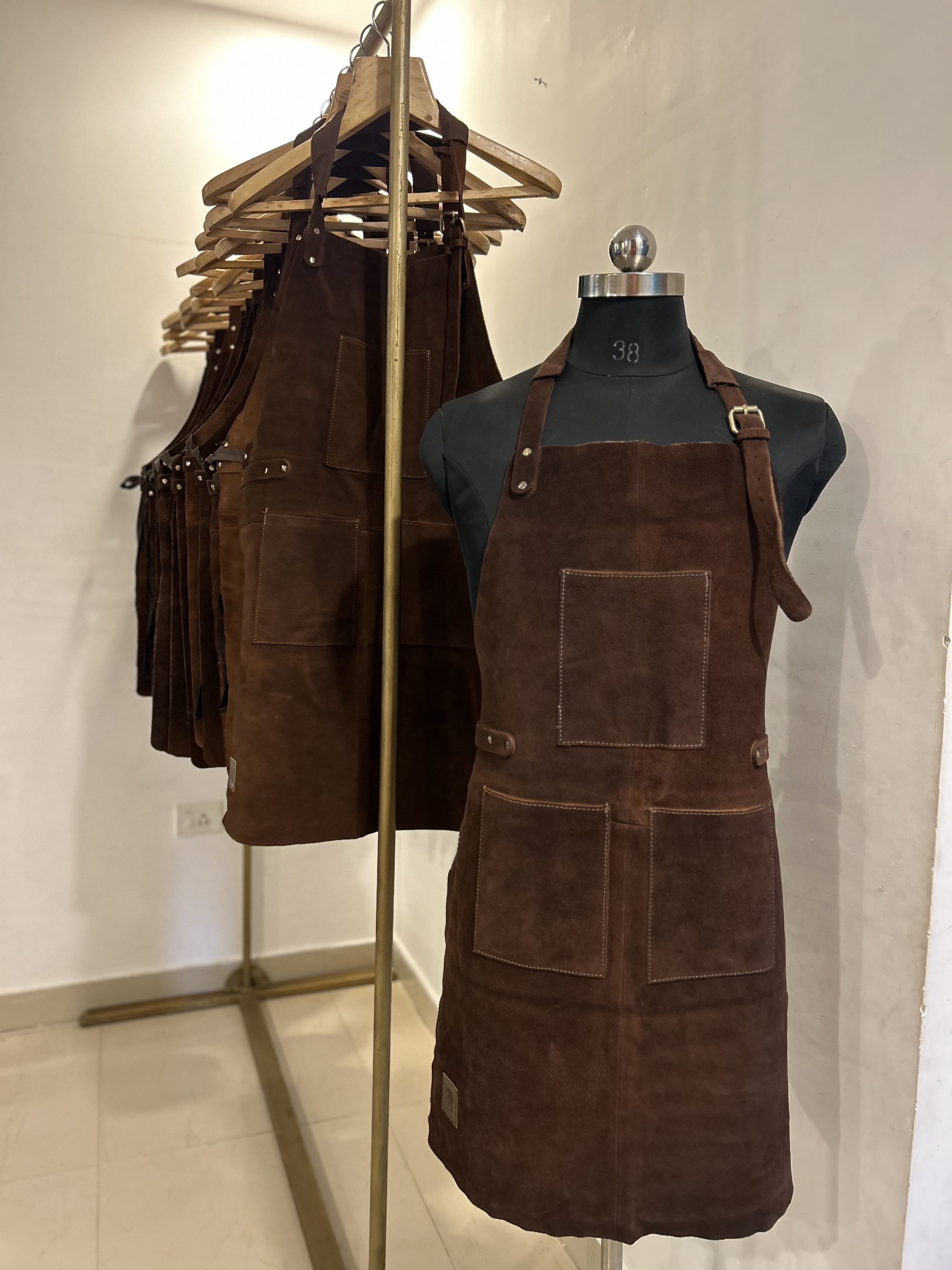 Brown Suede Leather Apron