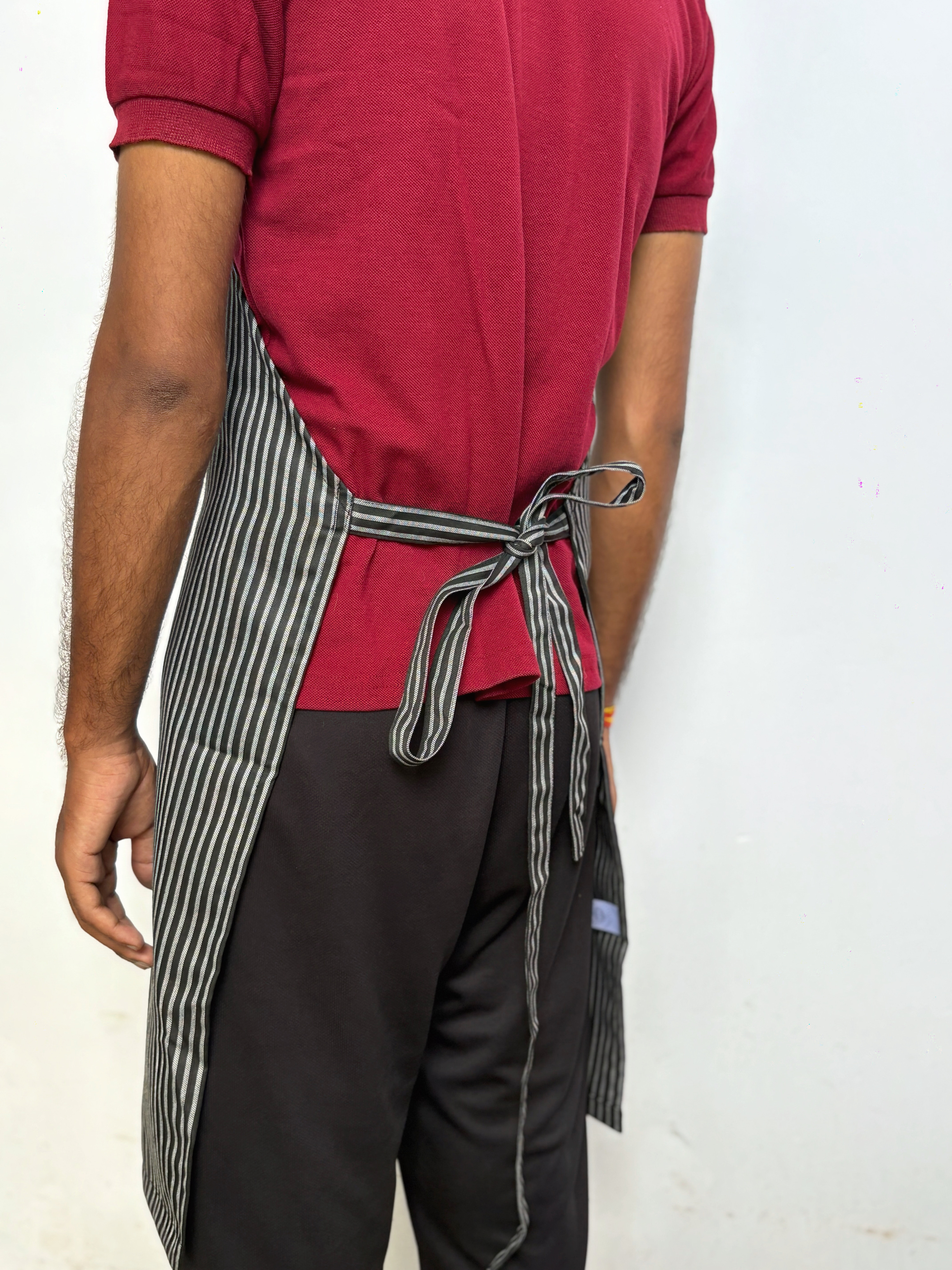 Bib Apron for Chef & Waiter – Black White Stripe | Pack of 2