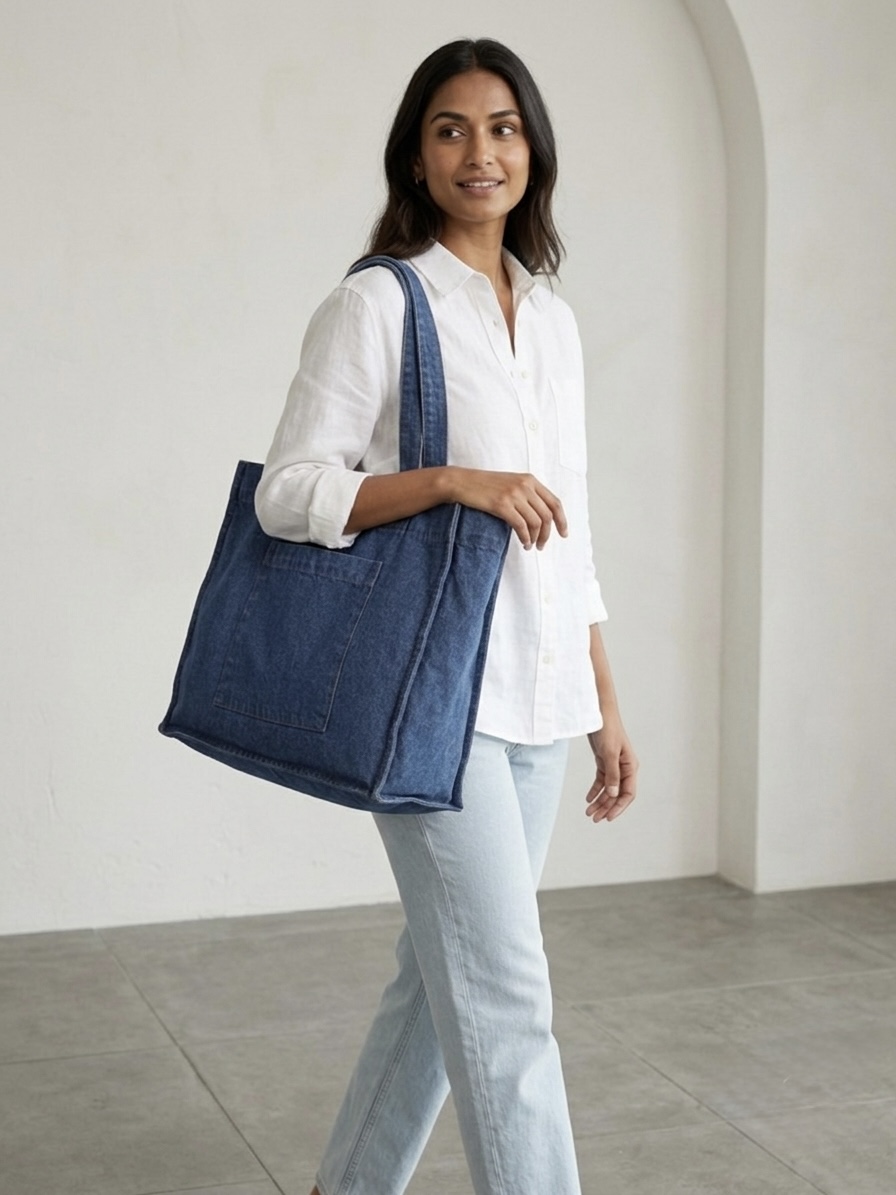 The Executive Denim Utility Tote 