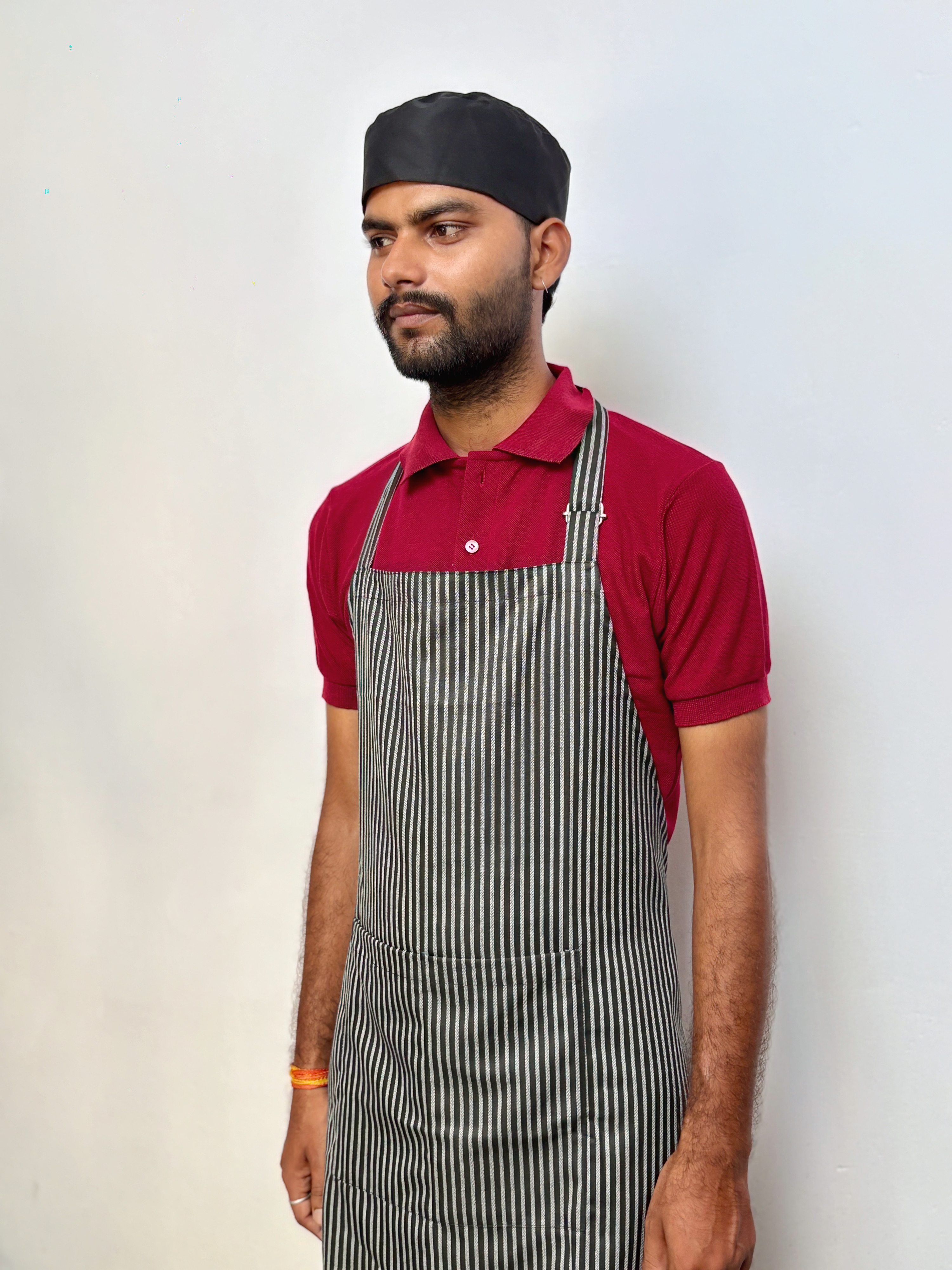 Bib Apron for Chef & Waiter – Black White Stripe | Pack of 2