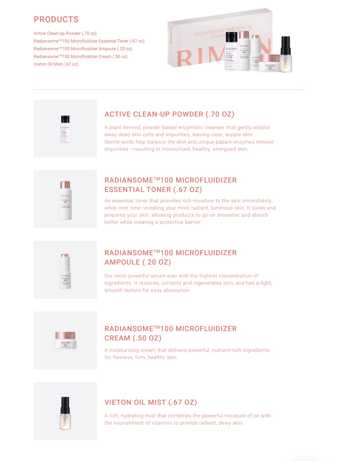 RADIANSOME RIMAN Ritual Experience Kit