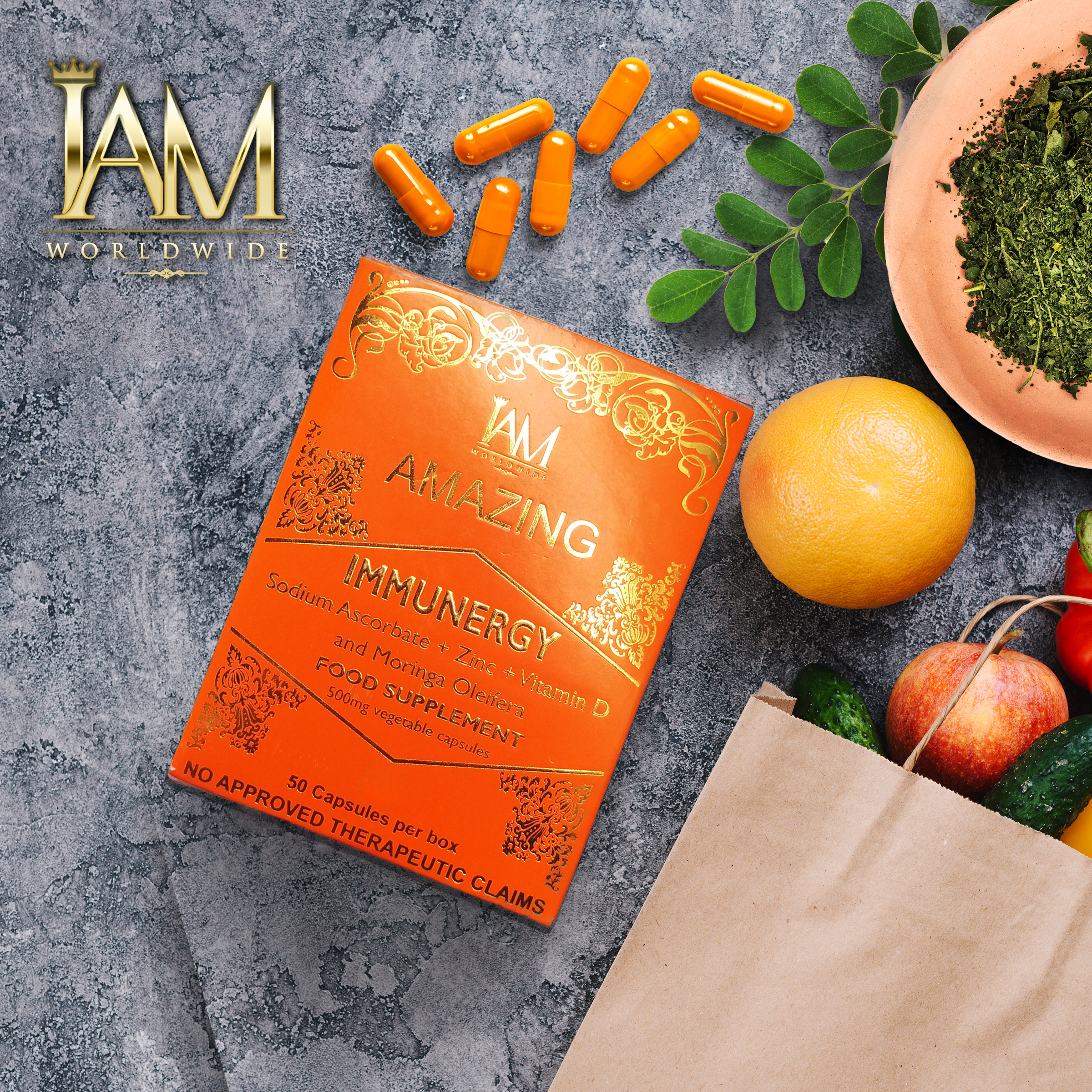 Amazing Immunergy Vit C + Zinc + Vit D + Moringa Oleifera Food Supplement