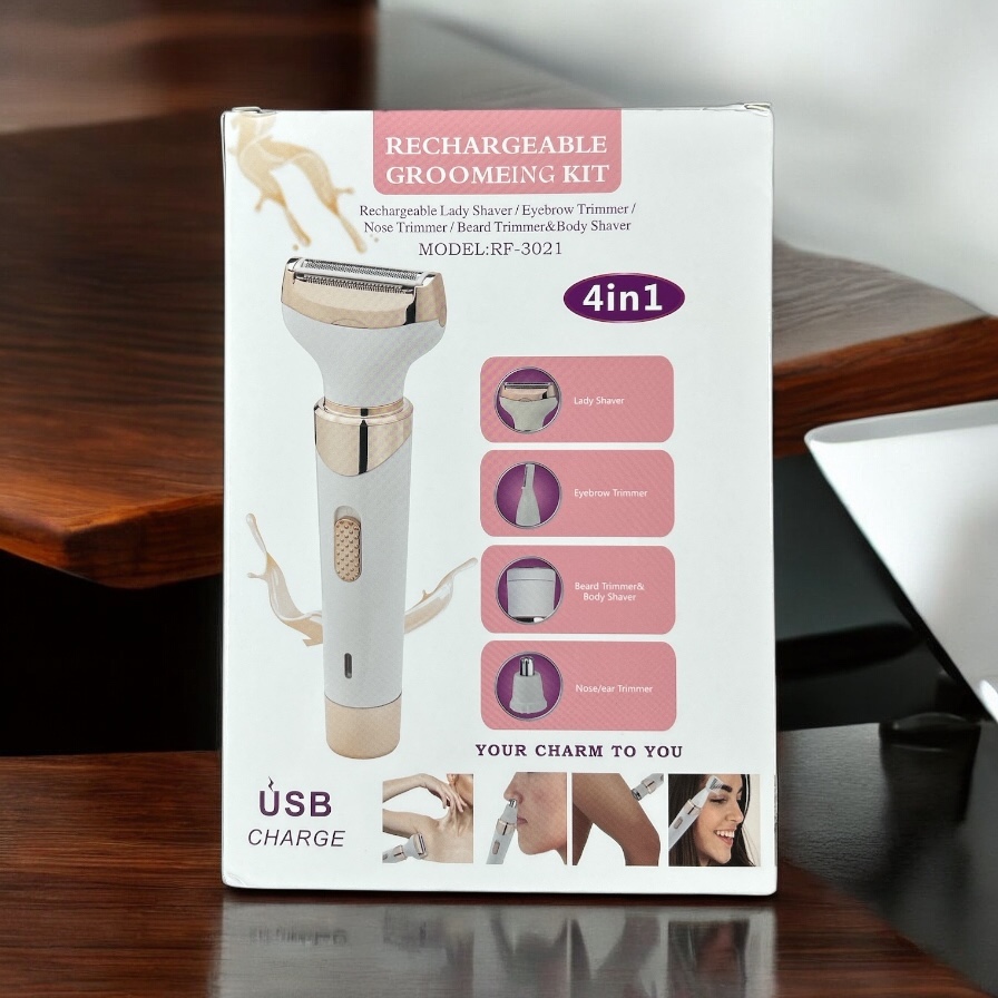 4 in 1 Women Electric Shaver Painless Rechargeable Lady Bikini Legs Hair Razor