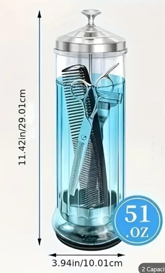 Glass Sterilizer Container for Nail, Beauty Salon and Barber shop