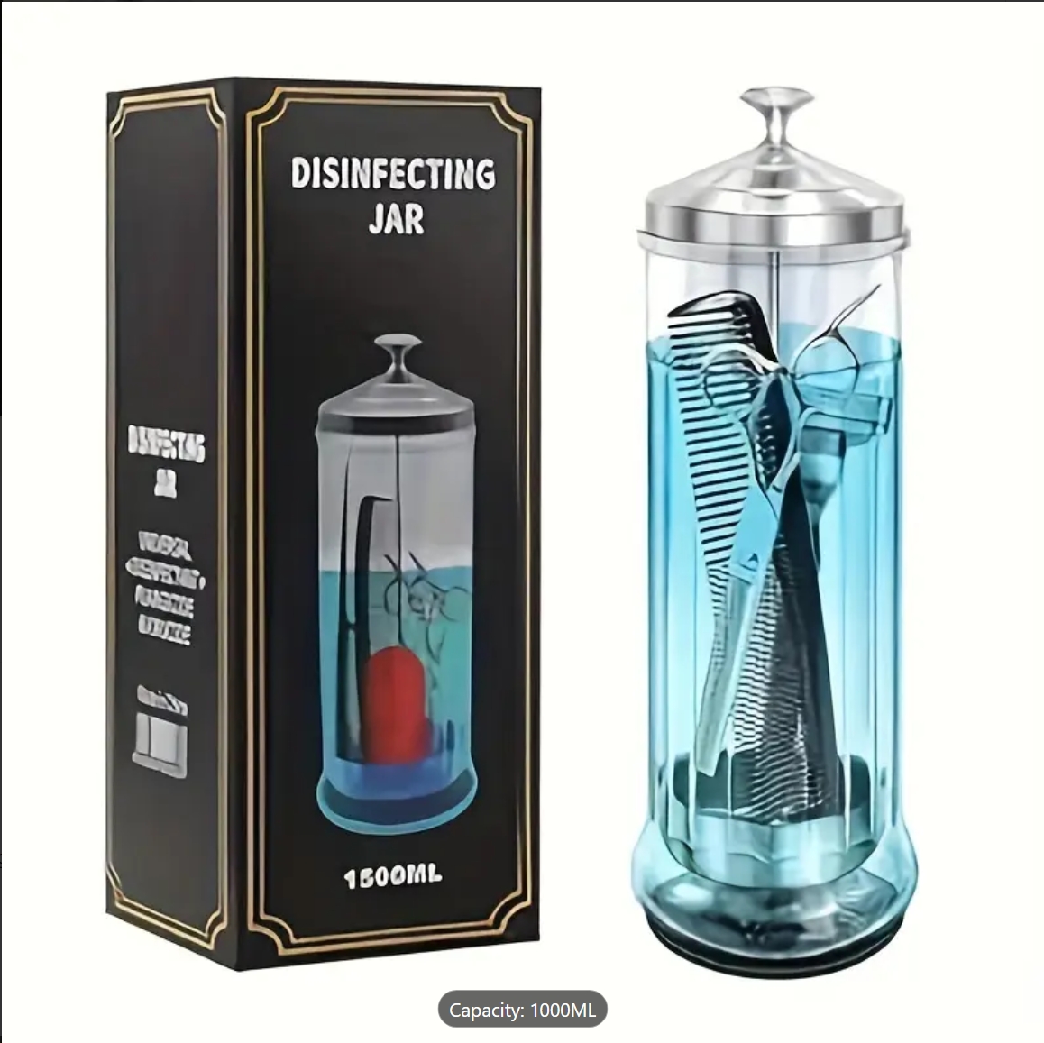 Glass Sterilizer Container for Nail, Beauty Salon and Barber shop