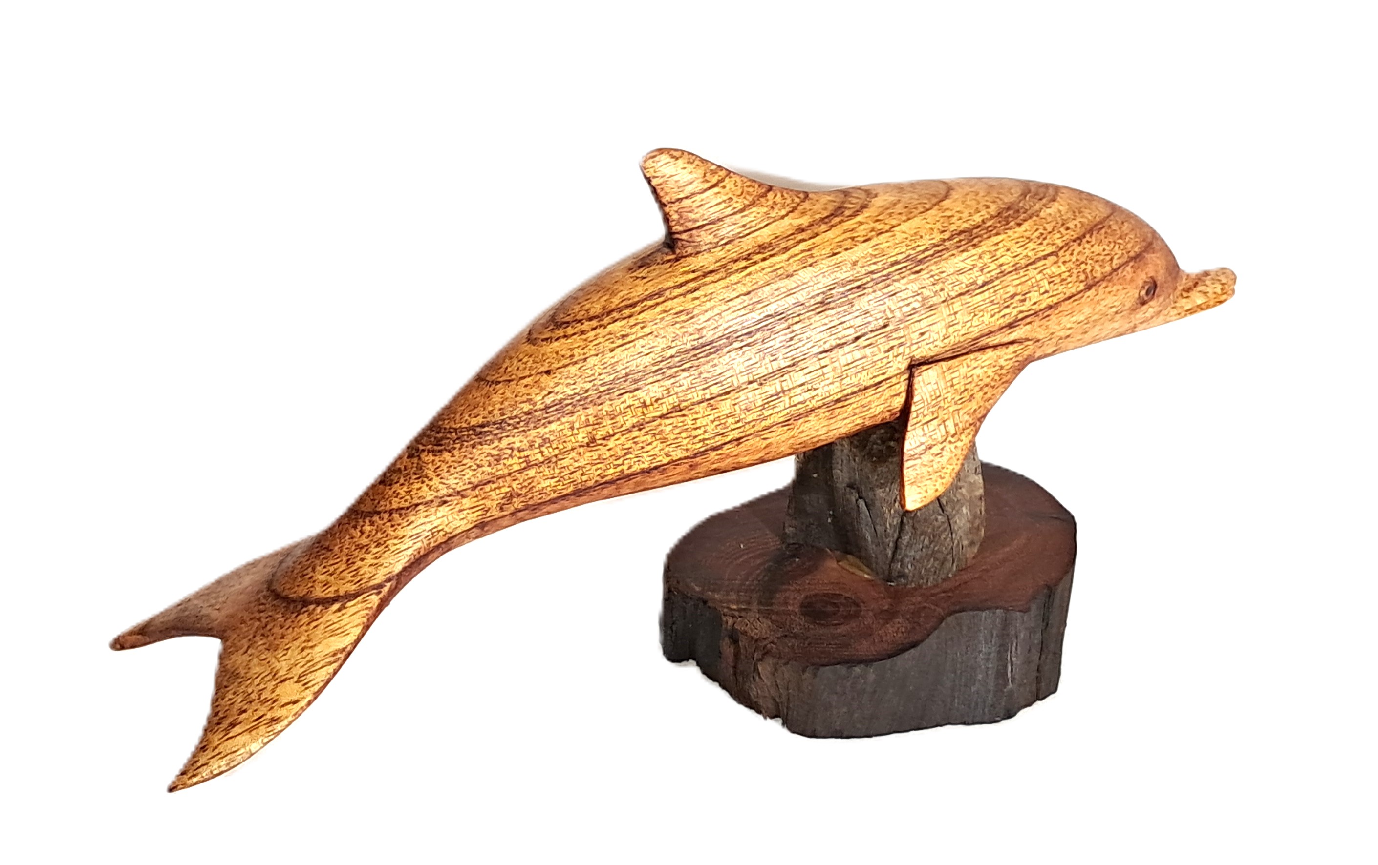 Dolphin wood carving (#dlfH10)