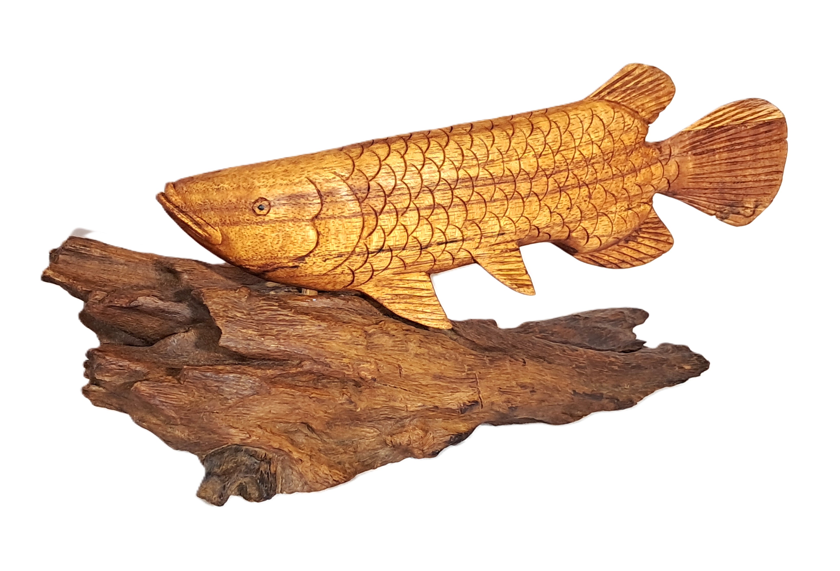 Arowana fish wood carving
