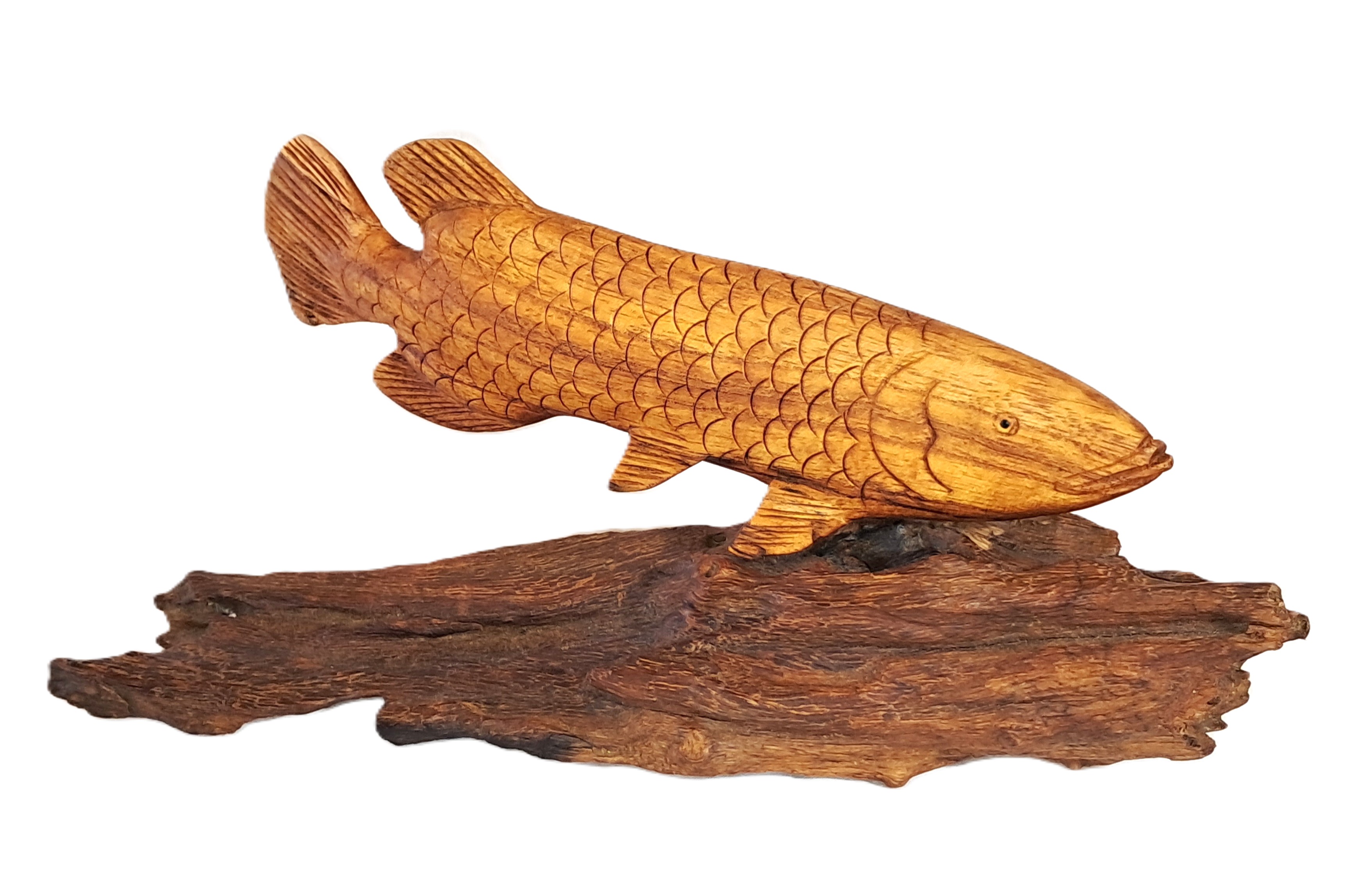 Arowana fish wood carving