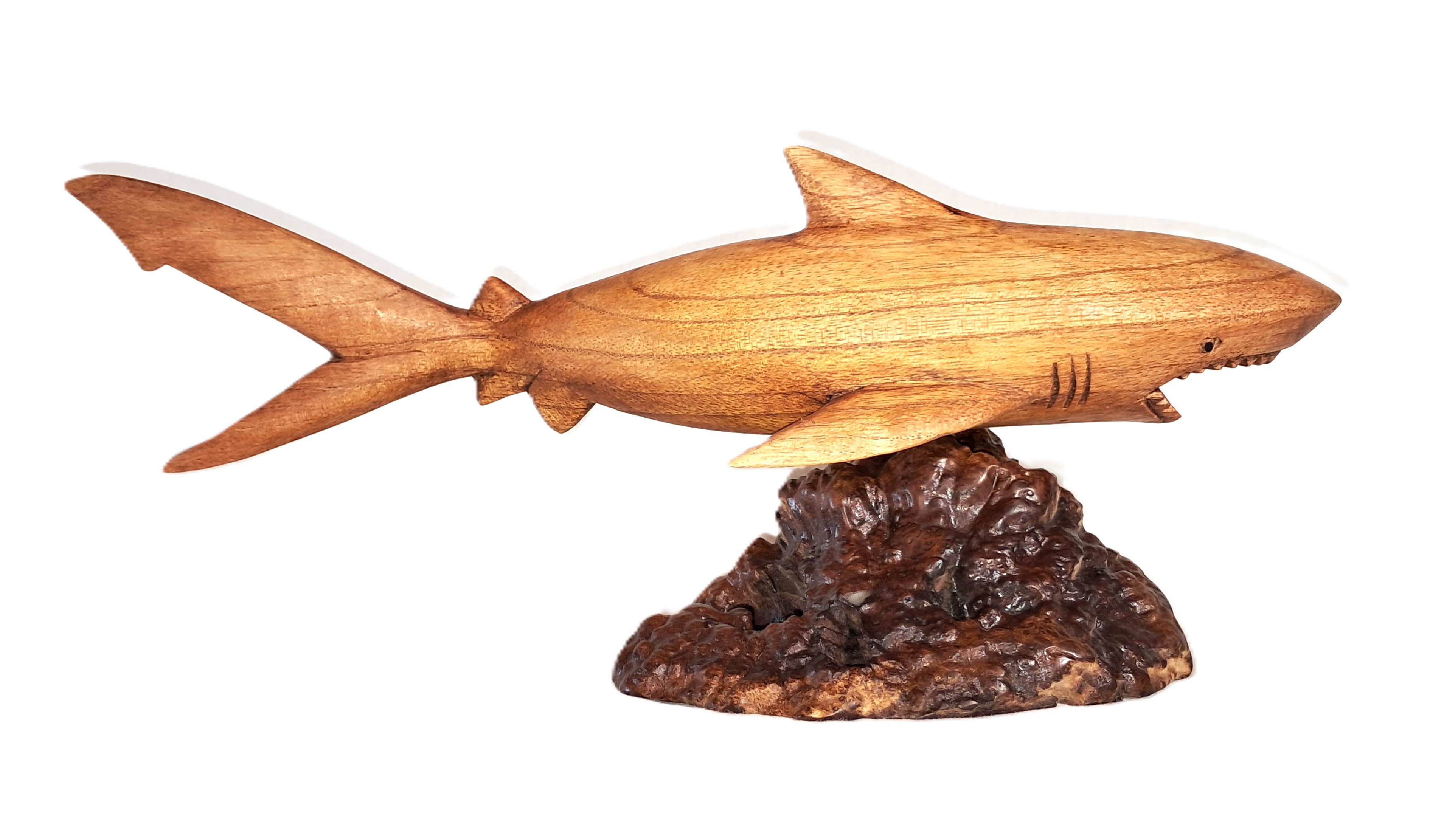 Shark wood carving (#shrMnz12)