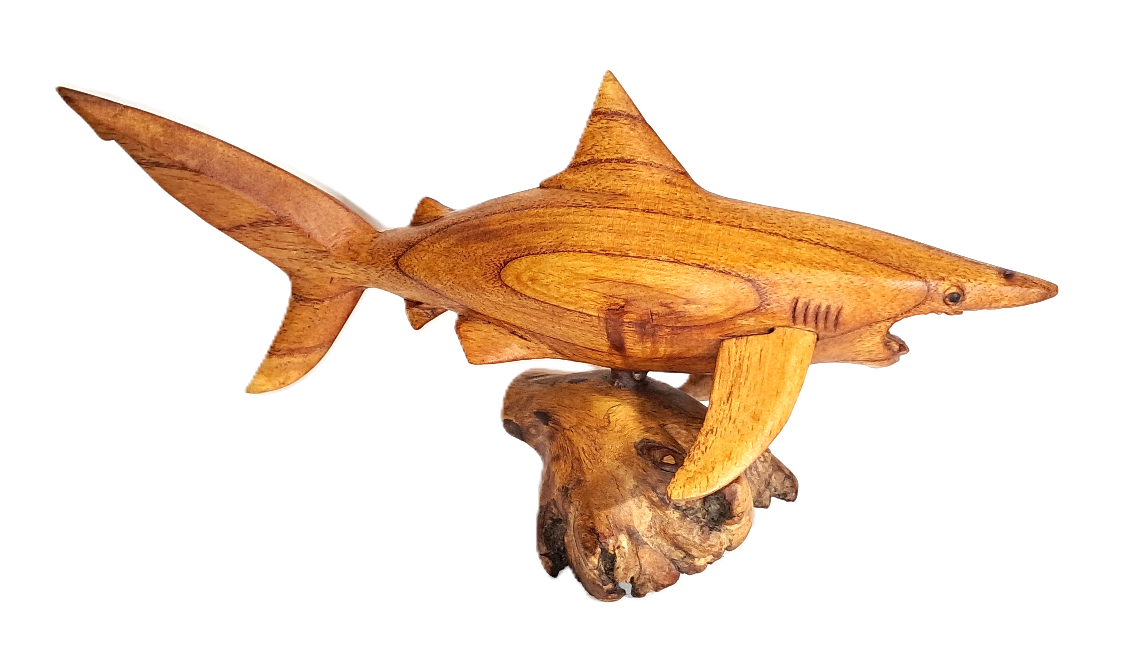 Shark wood carving (#shrPl12.5)