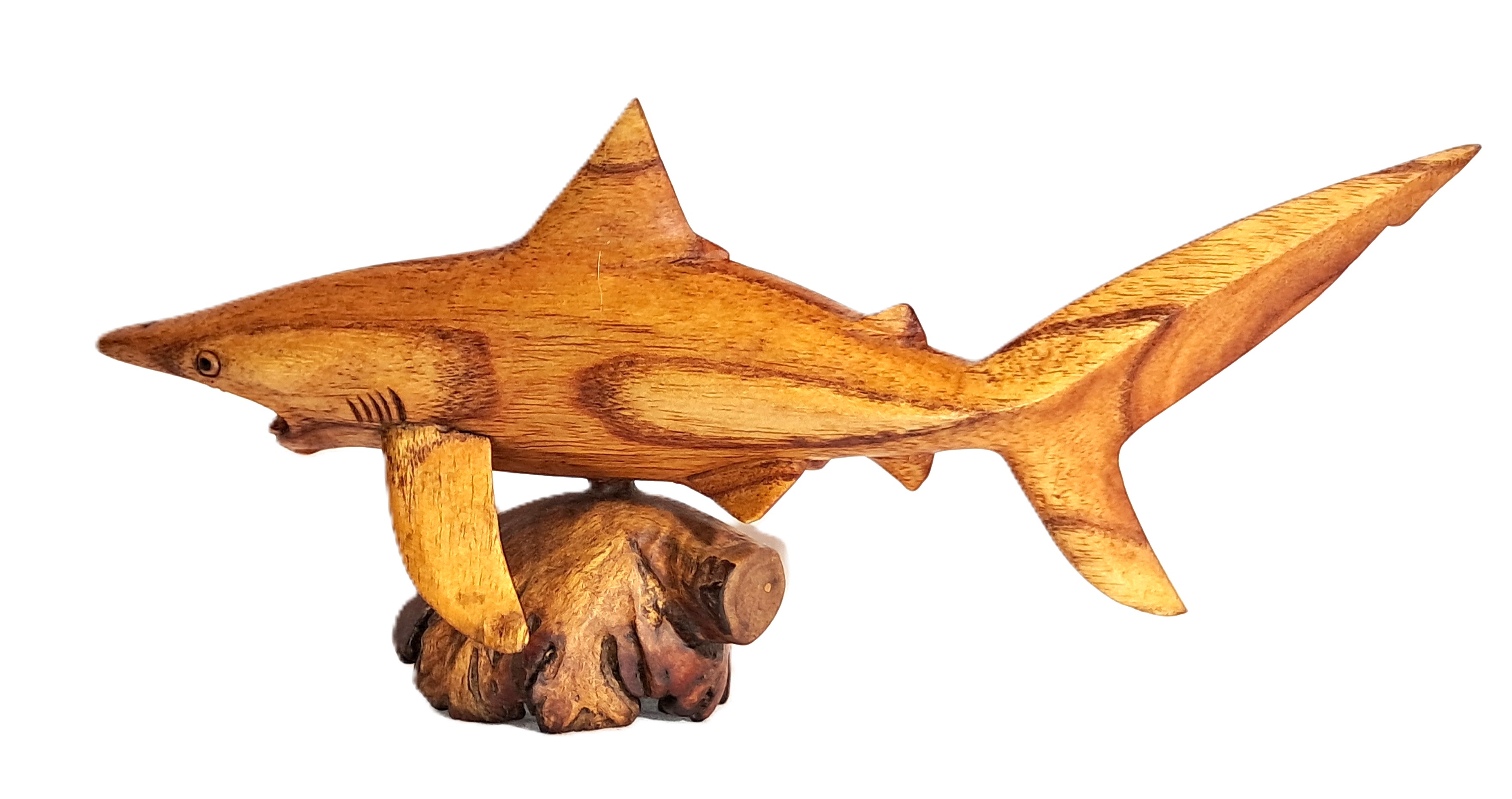Shark wood carving (#shrPl12.5)
