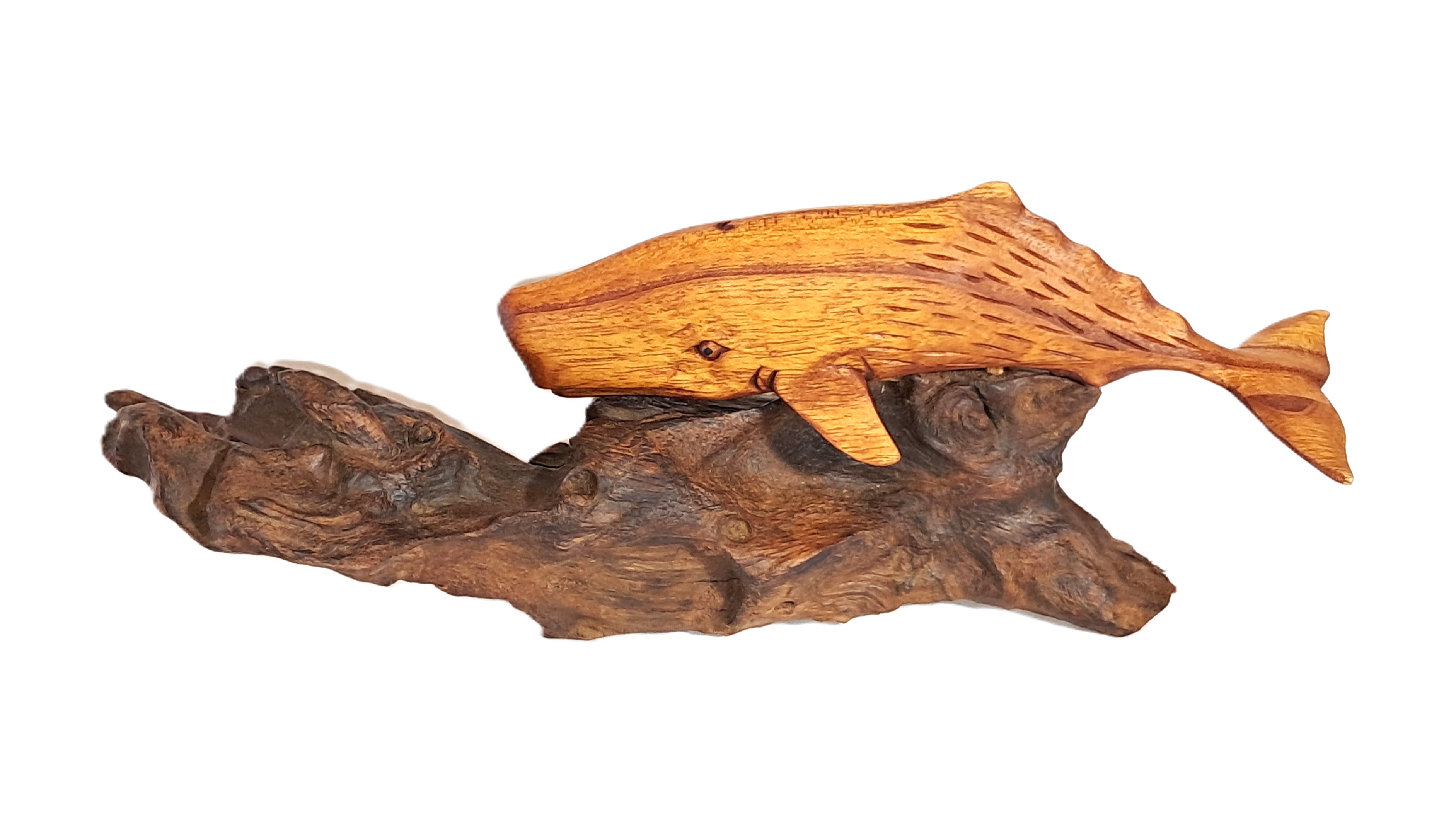 Sperm whale wood carving