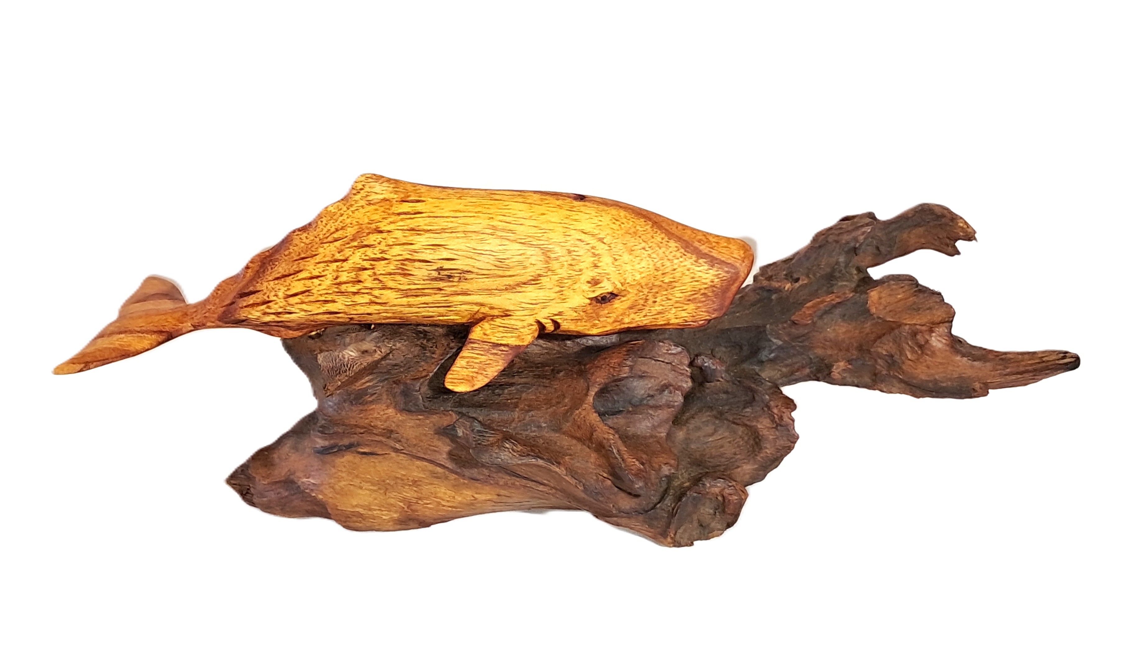 Sperm whale wood carving