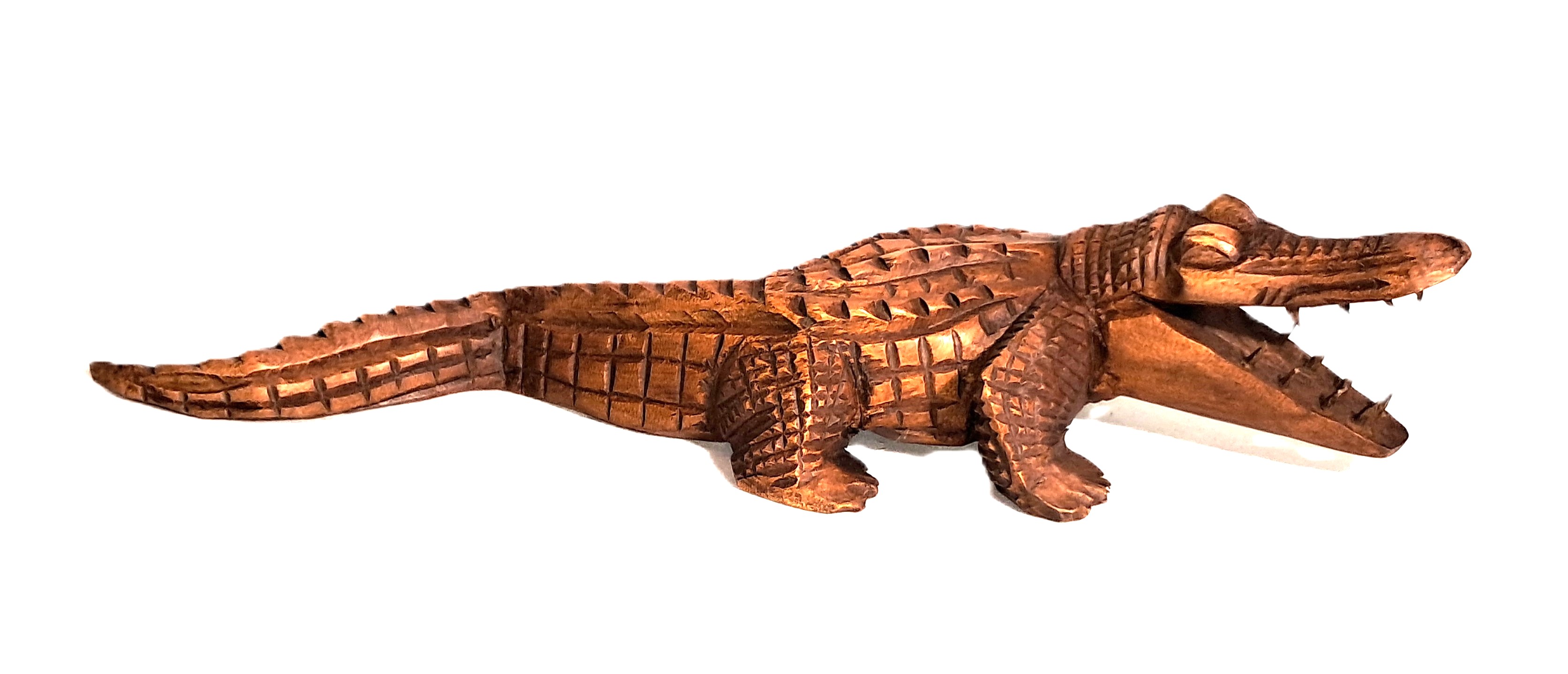 Alligator wood carving