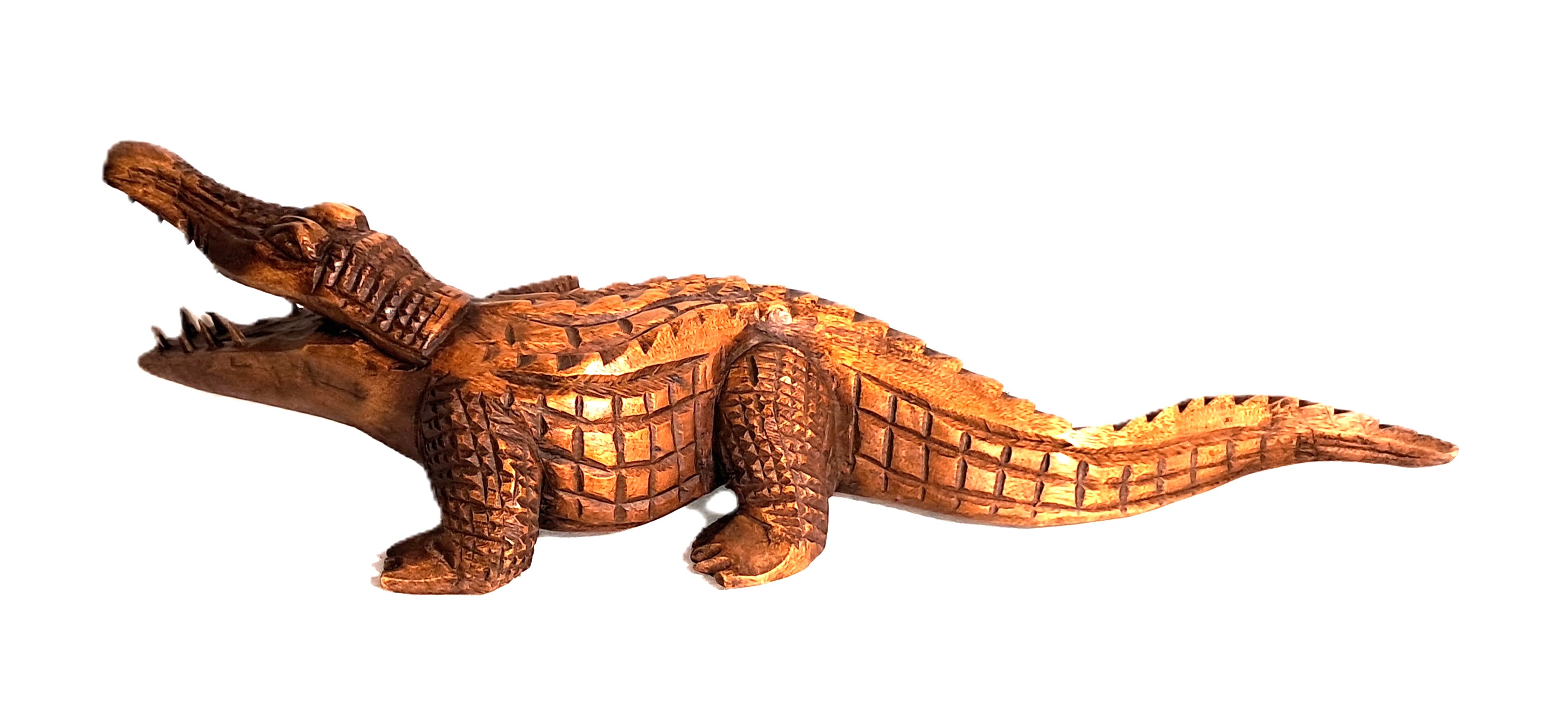 Alligator wood carving