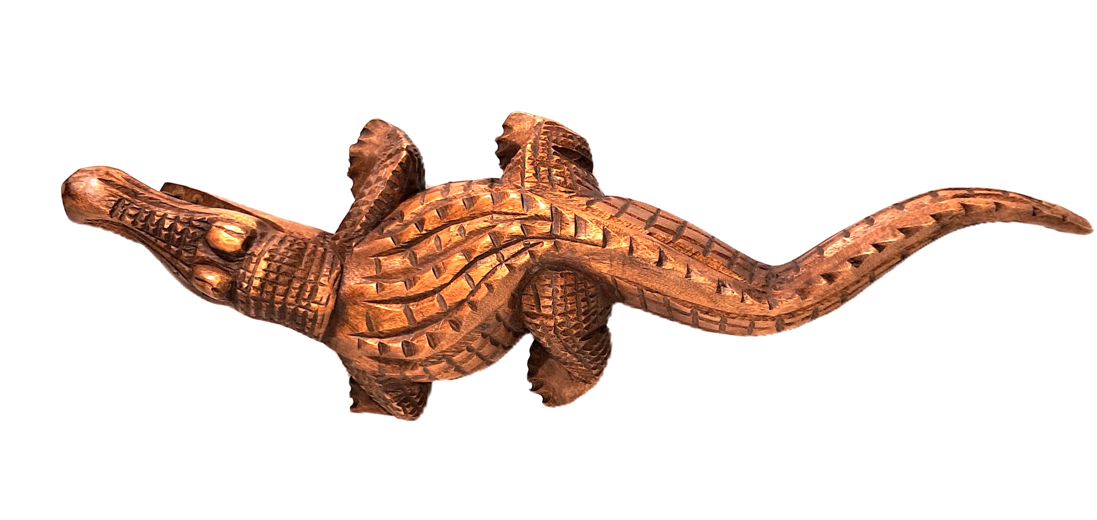 Alligator wood carving
