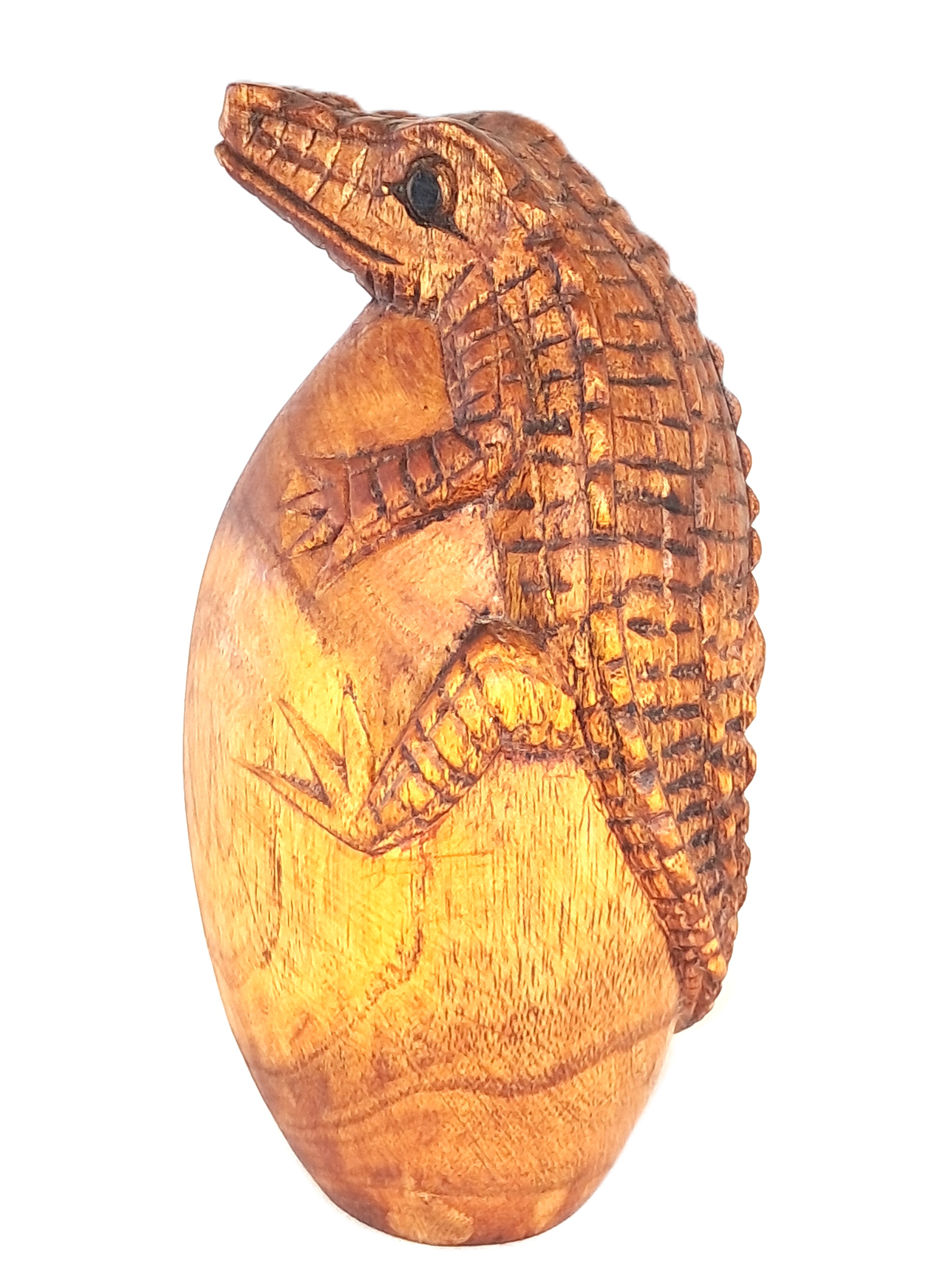 Alligator wood carving