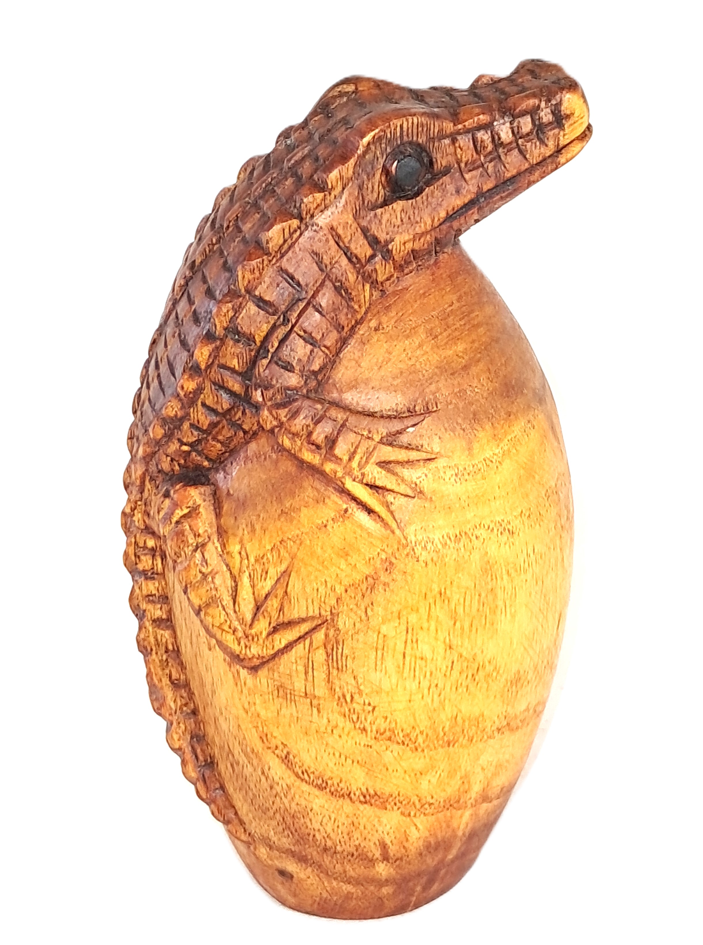 Alligator wood carving
