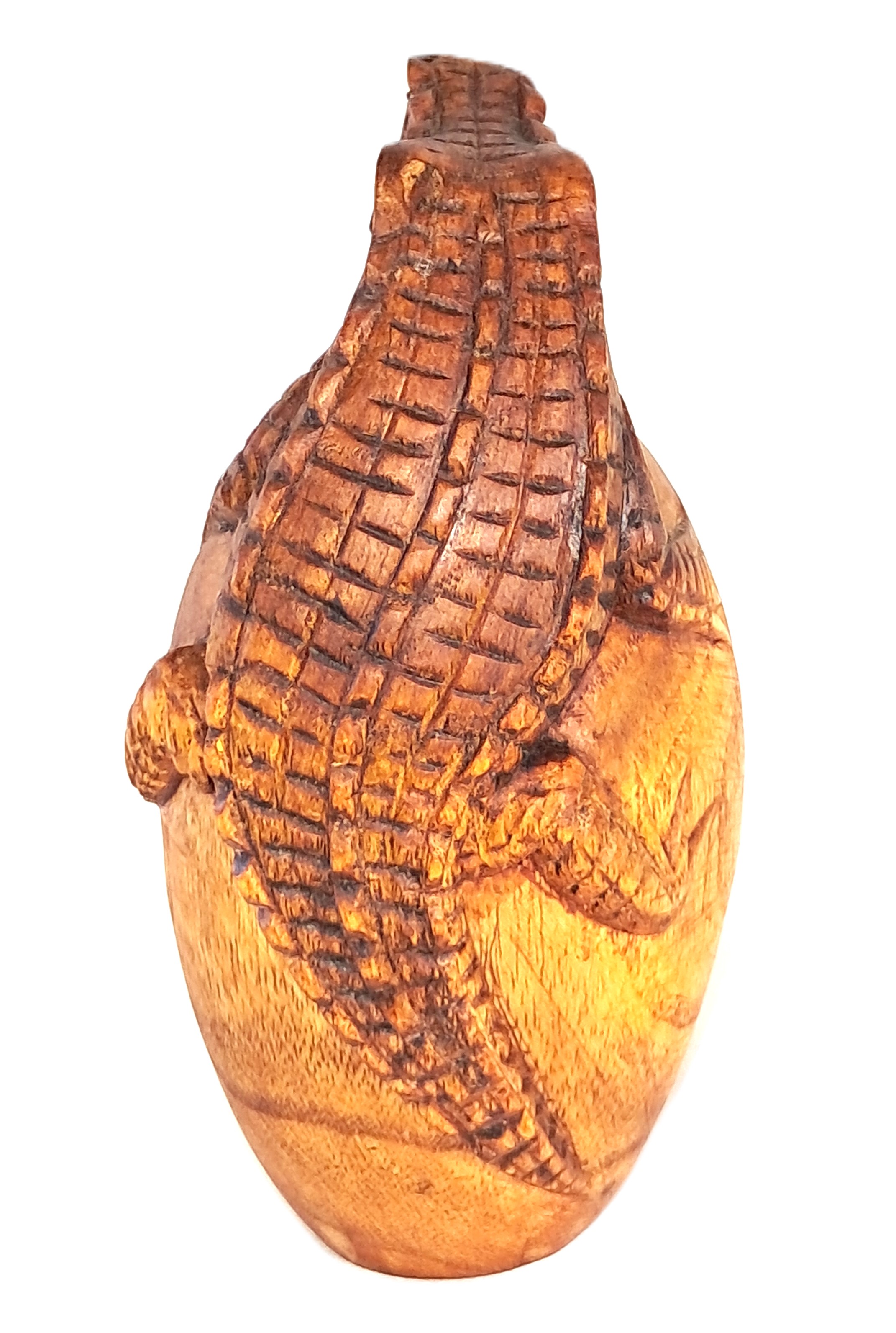Alligator wood carving