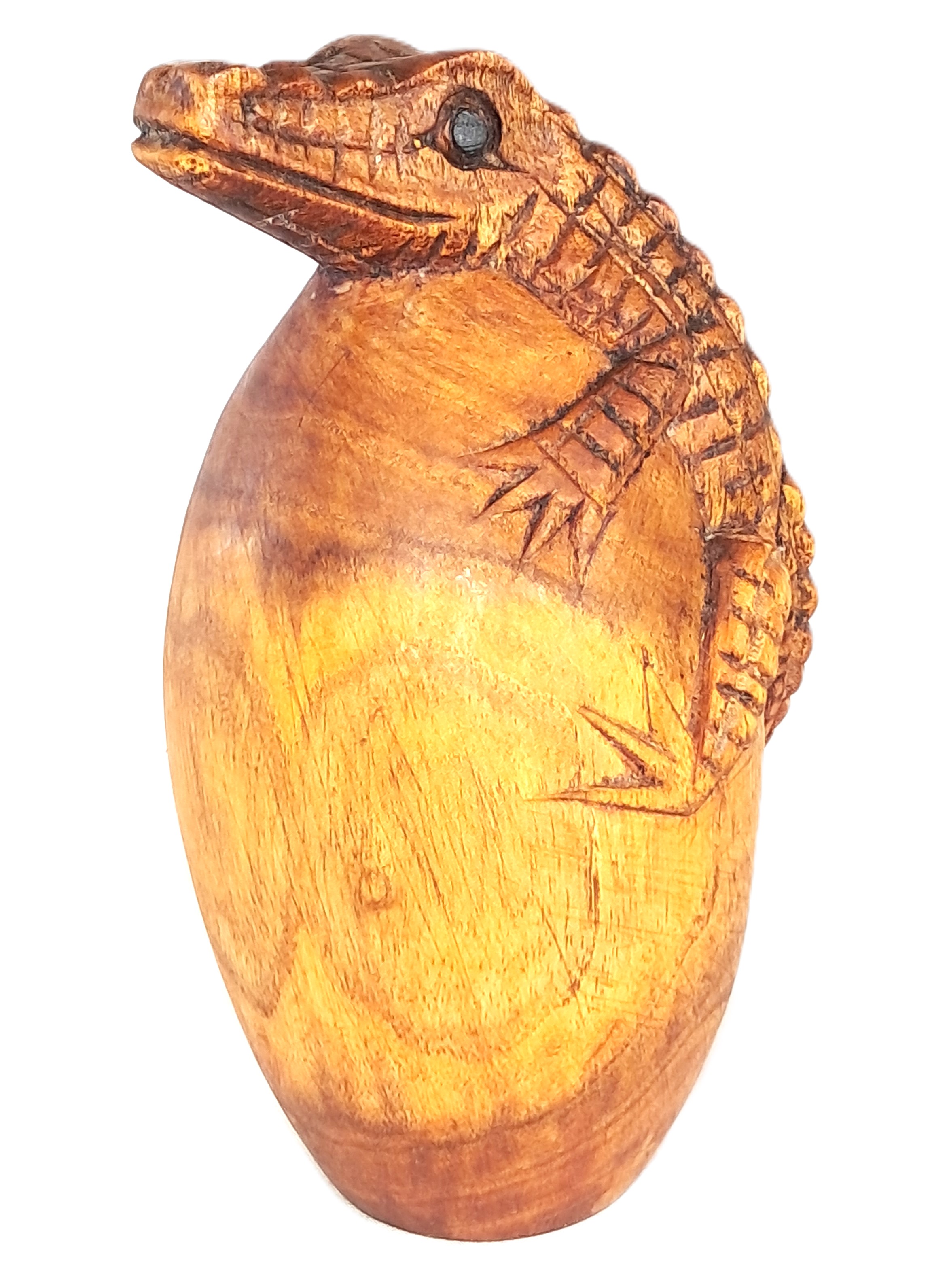 Alligator wood carving