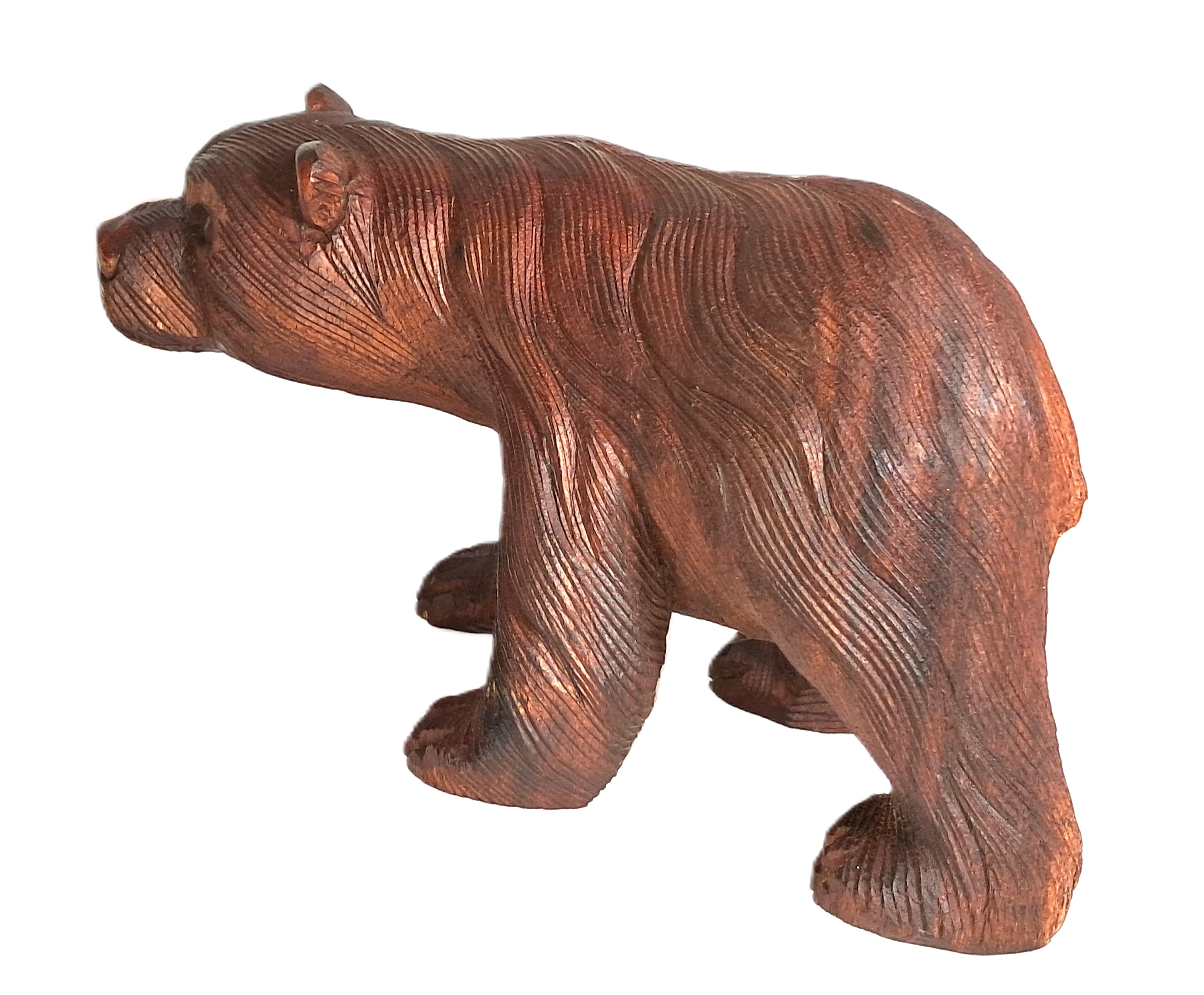 Grizzly bear wood carving (#br10.5mx)