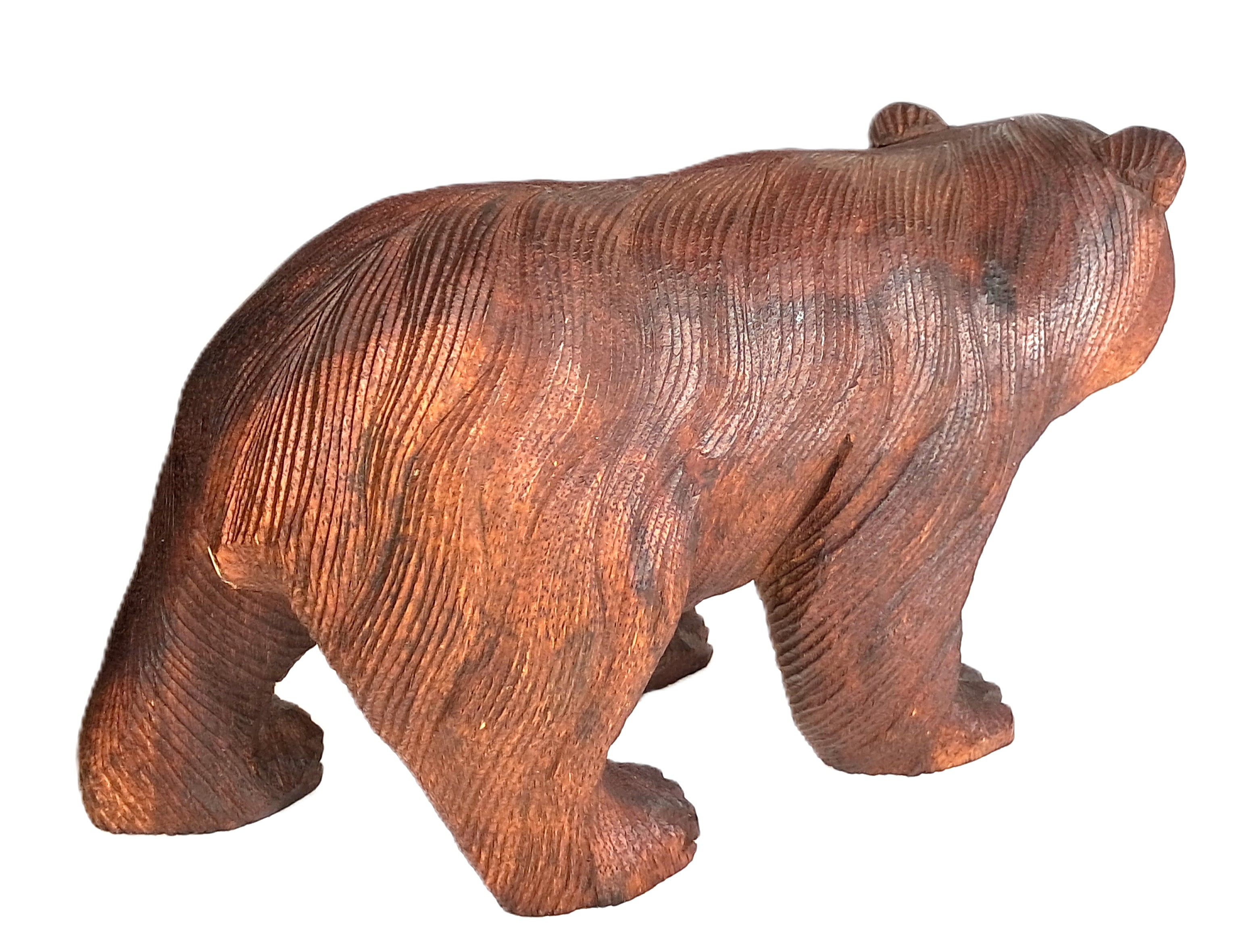 Grizzly bear wood carving (#br10.5mx)