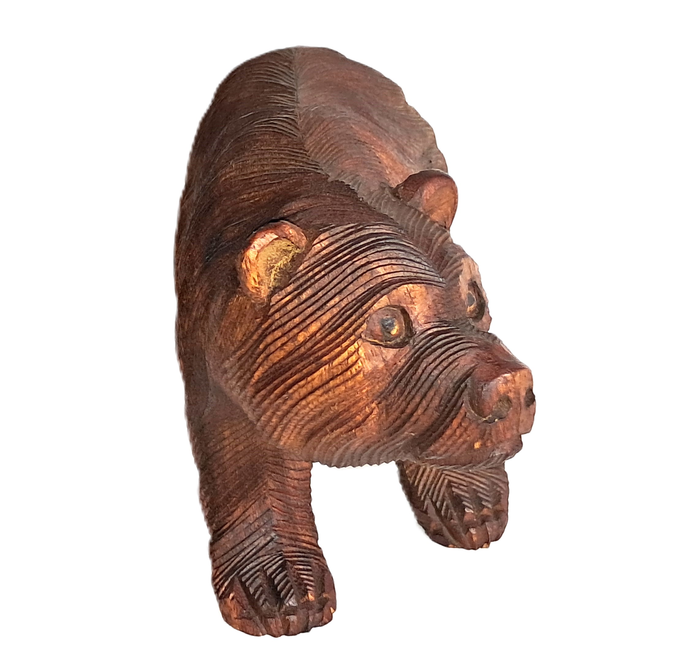 Grizzly bear wood carving (#br10.5mx)