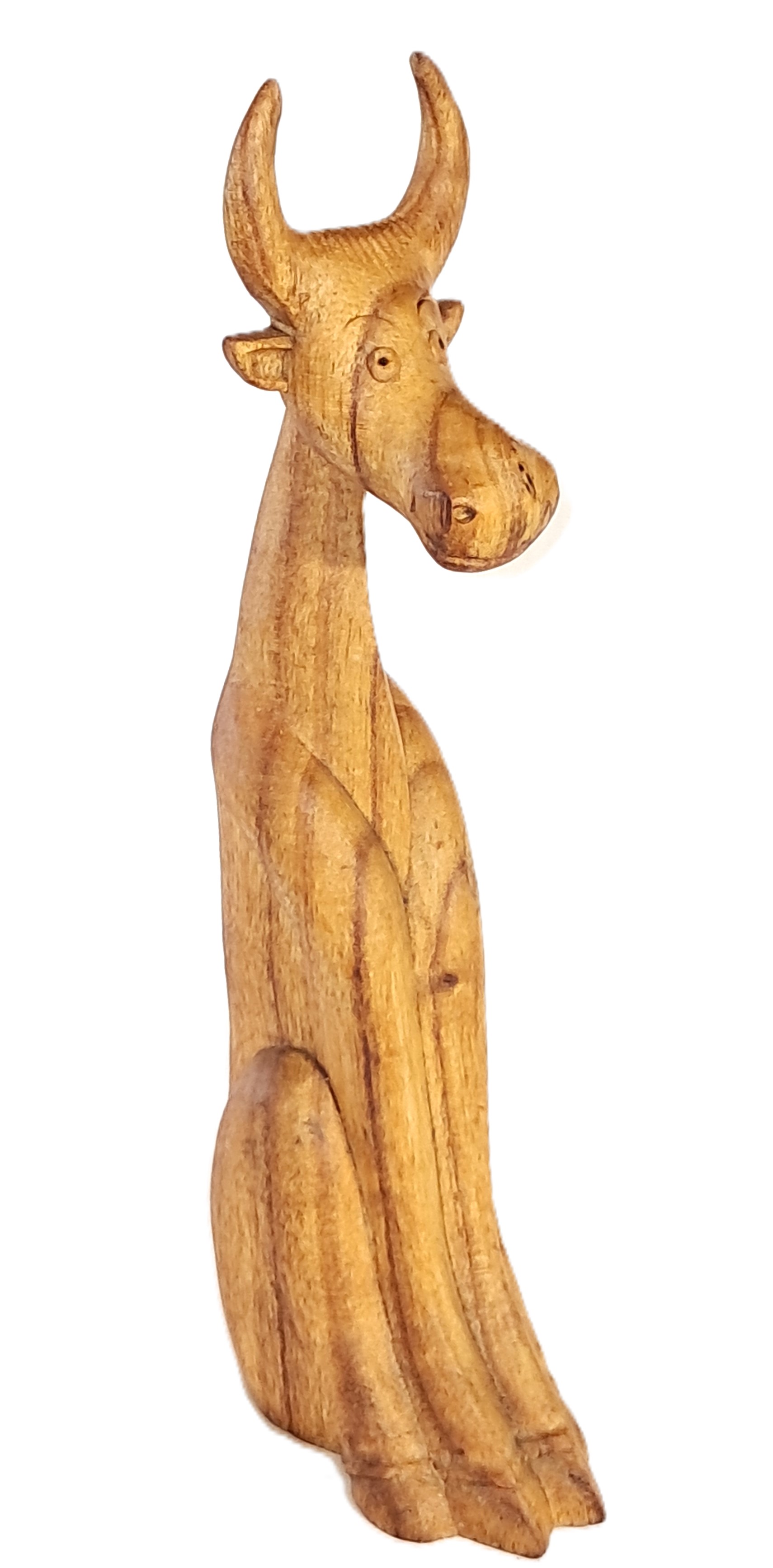 Cow wood carving.