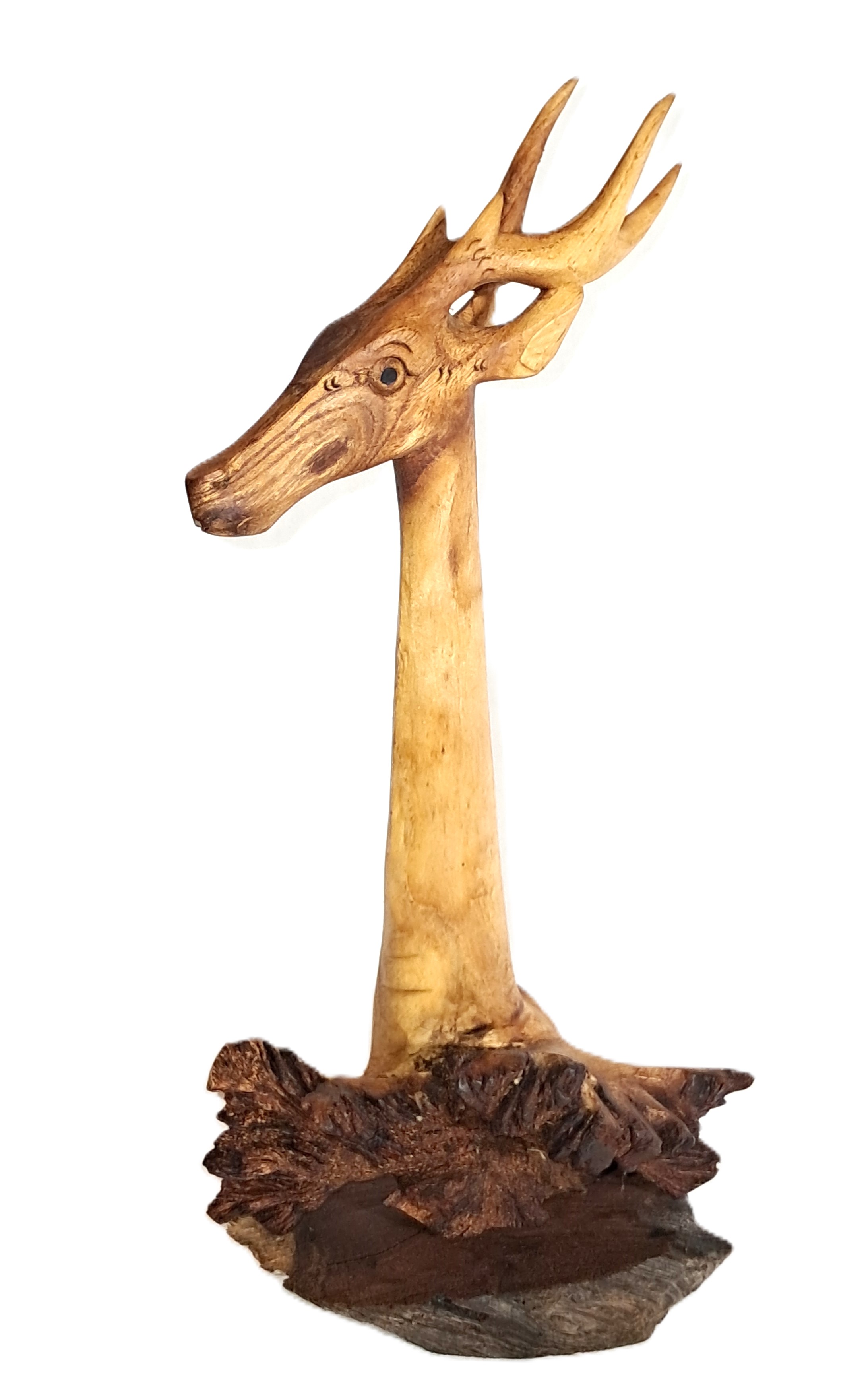Deer wood carving (#drHd10)